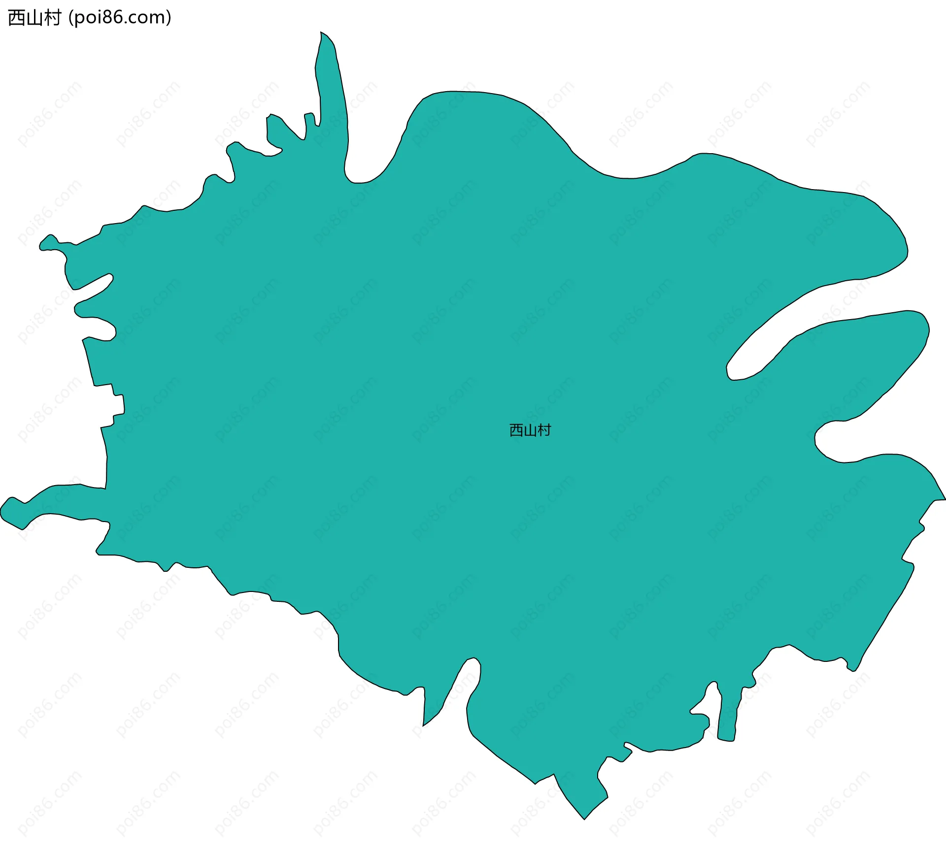 西山村边界地图