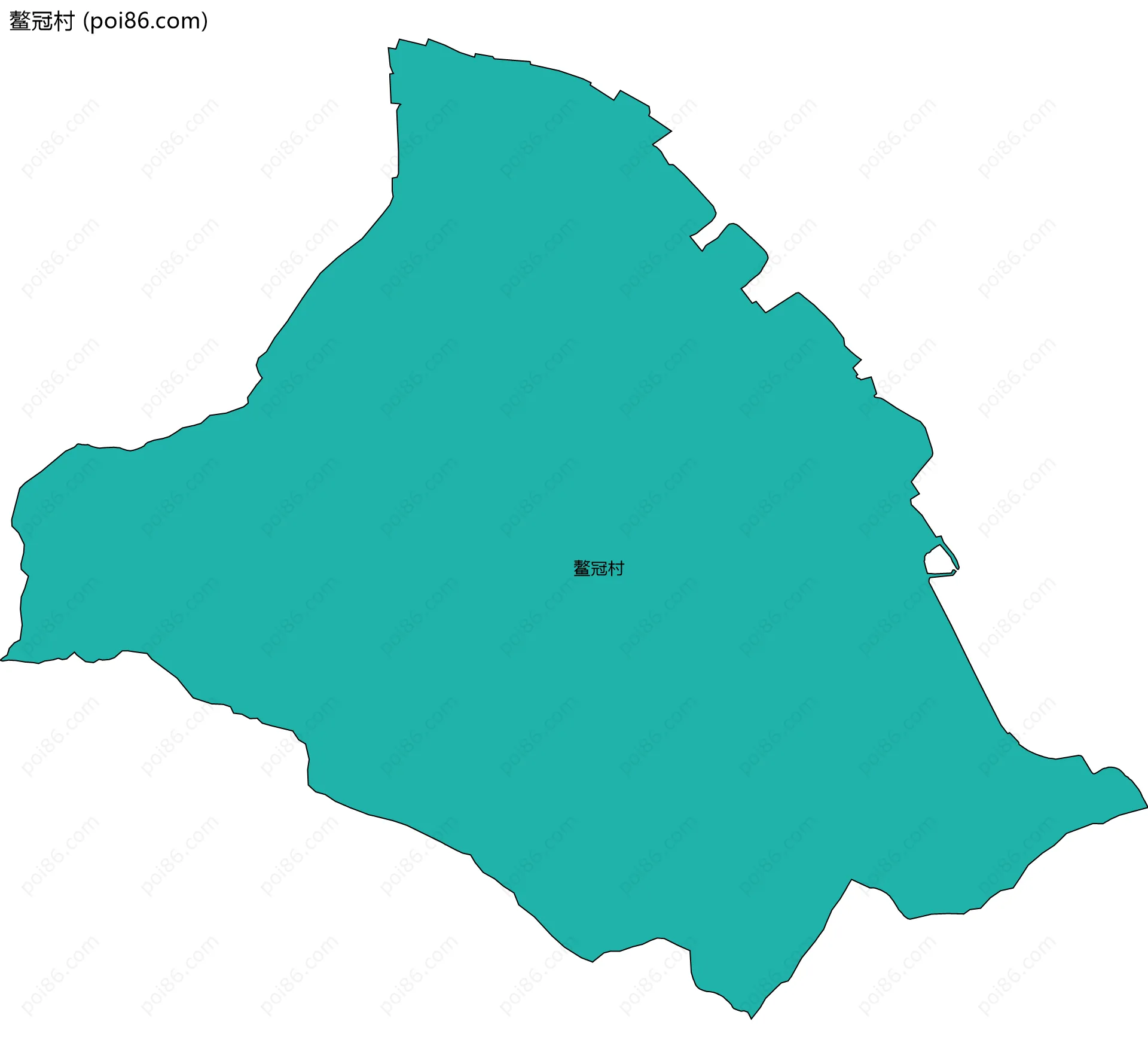 鳌冠村边界地图