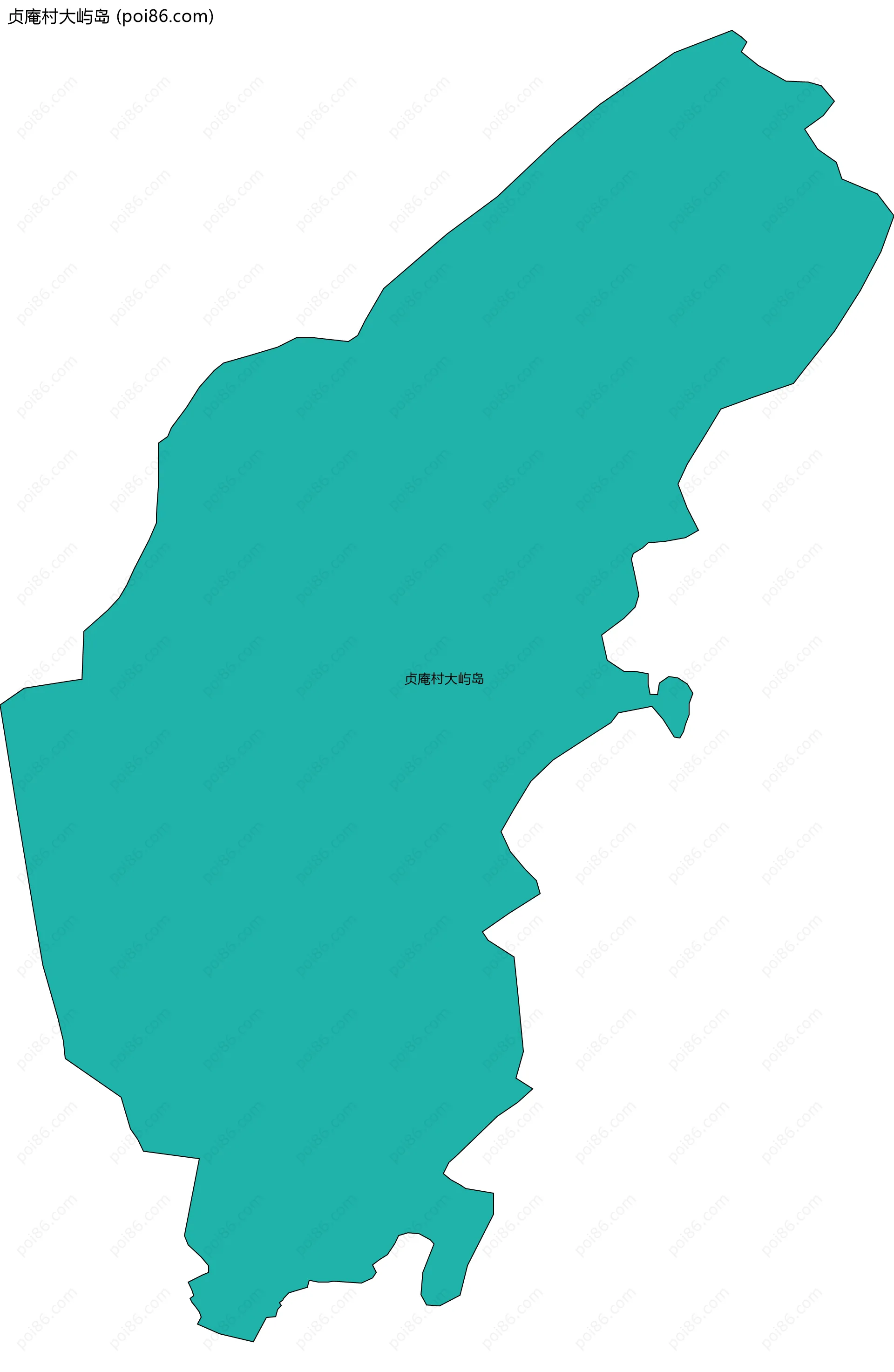 贞庵村大屿岛边界地图