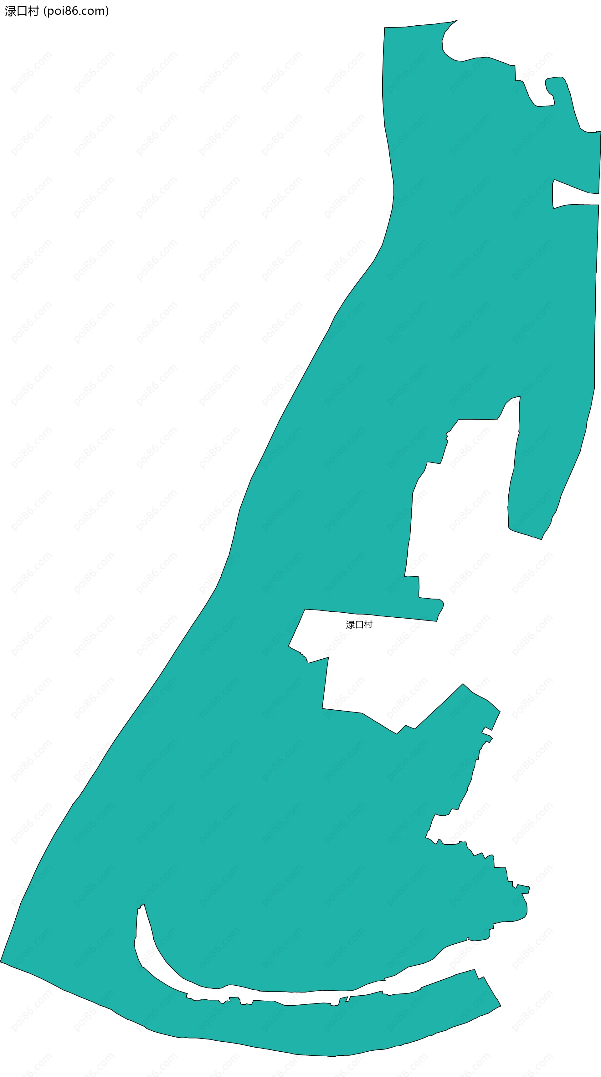 渌口村边界地图