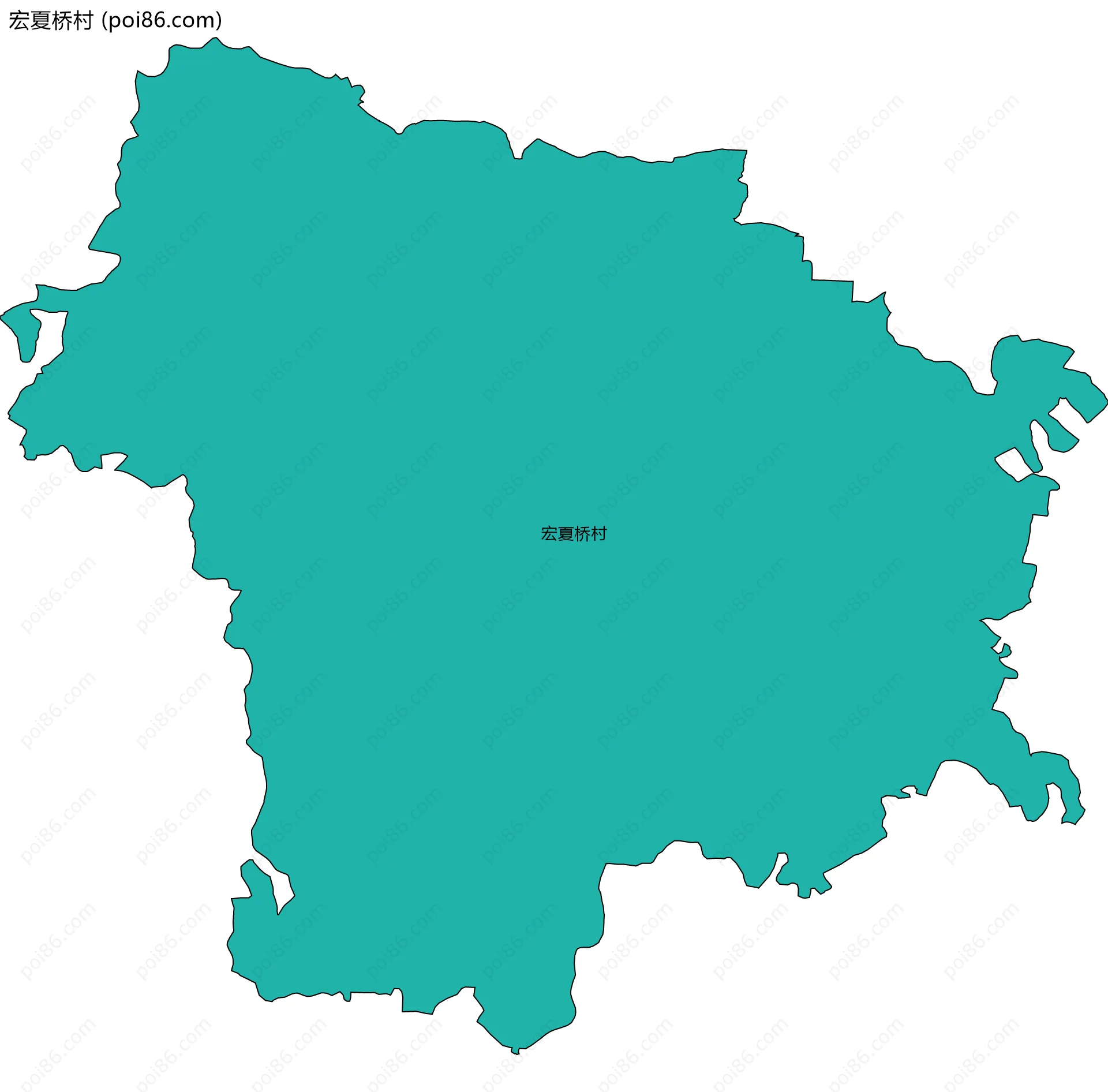 宏夏桥村边界地图