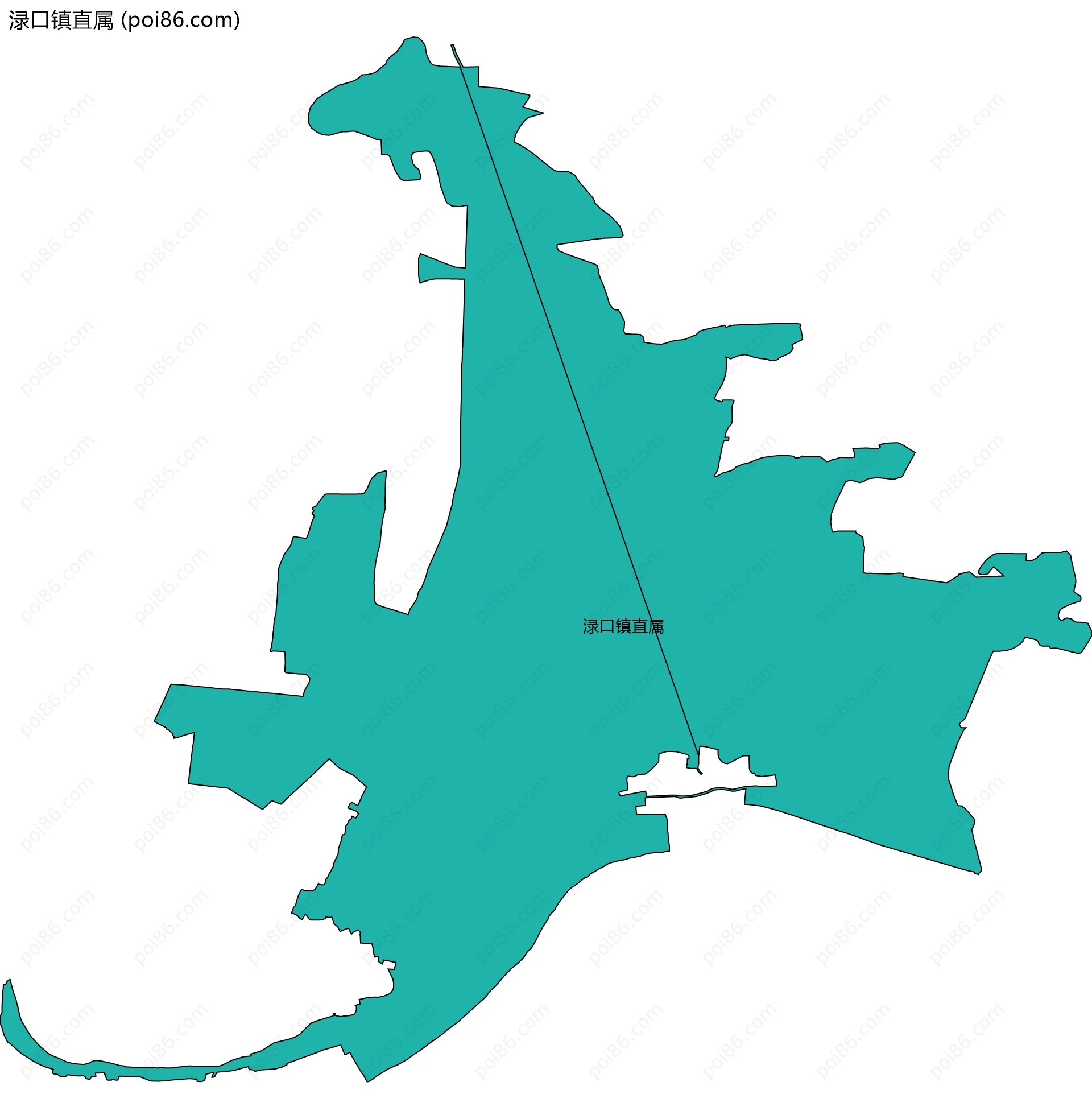 渌口镇直属边界地图