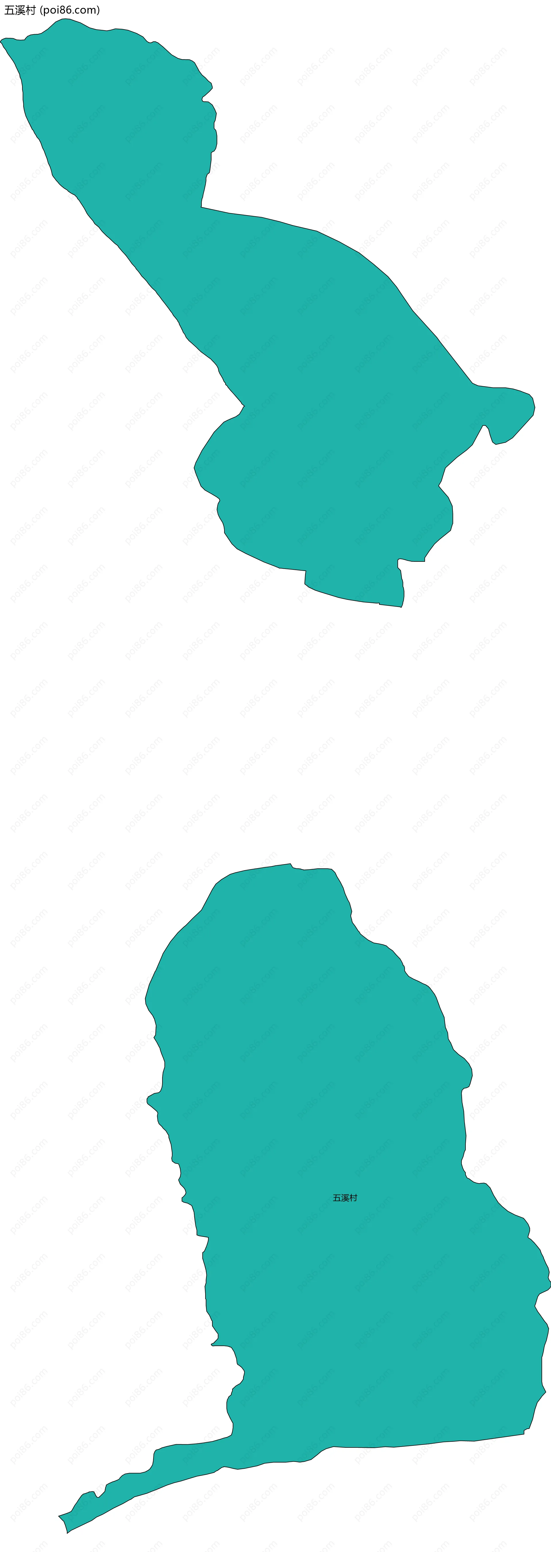 五溪村边界地图