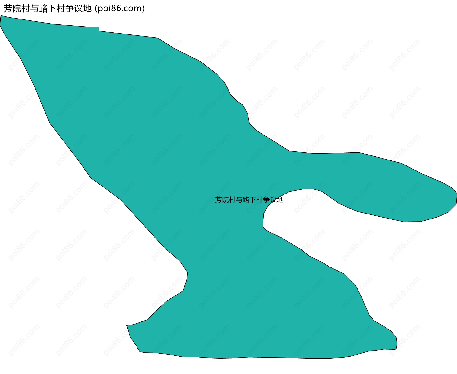 芳院村与路下村争议地边界地图