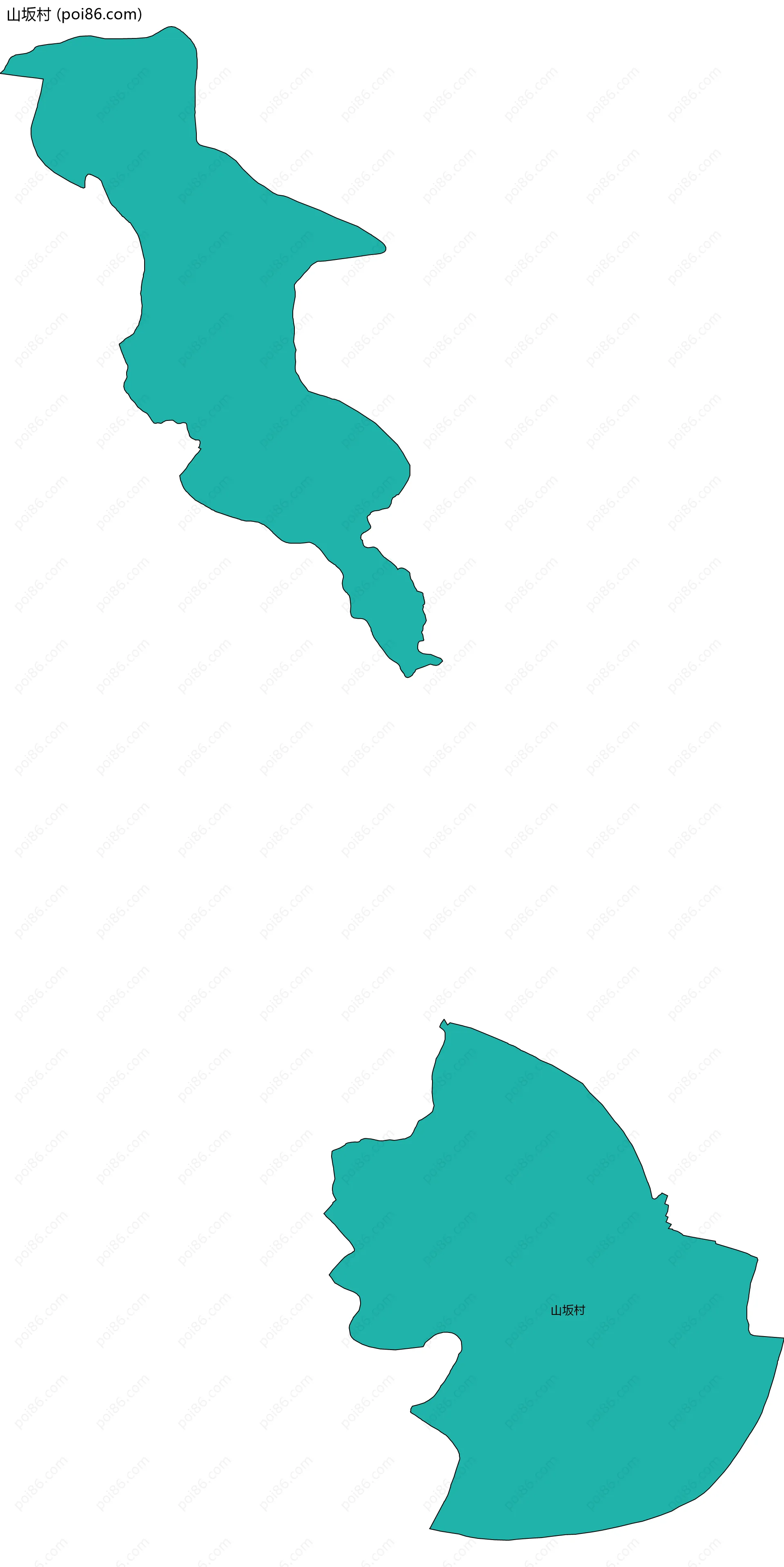 山坂村边界地图