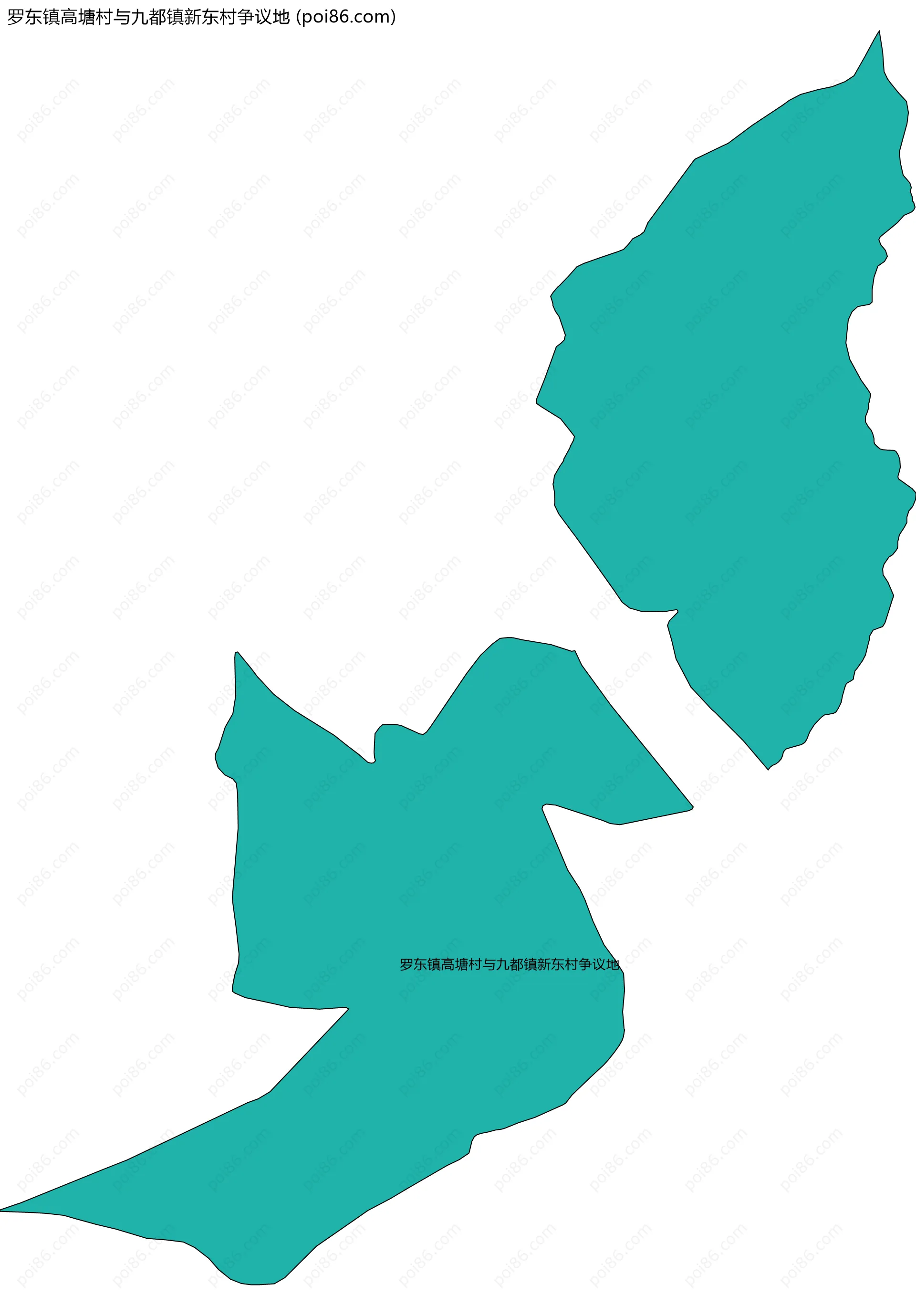 罗东镇高塘村与九都镇新东村争议地边界地图