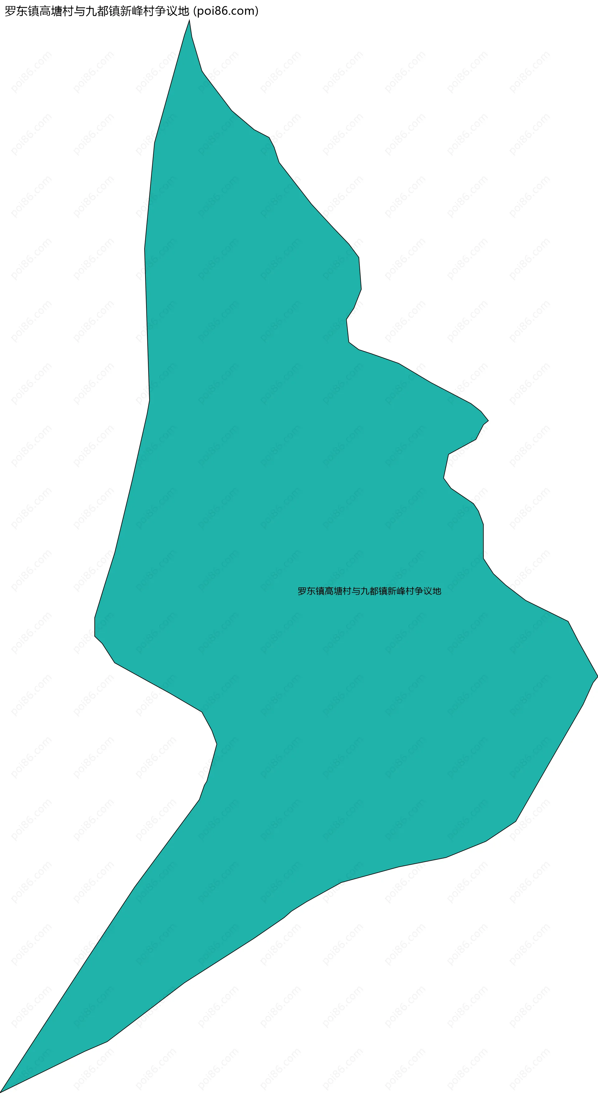 罗东镇高塘村与九都镇新峰村争议地边界地图