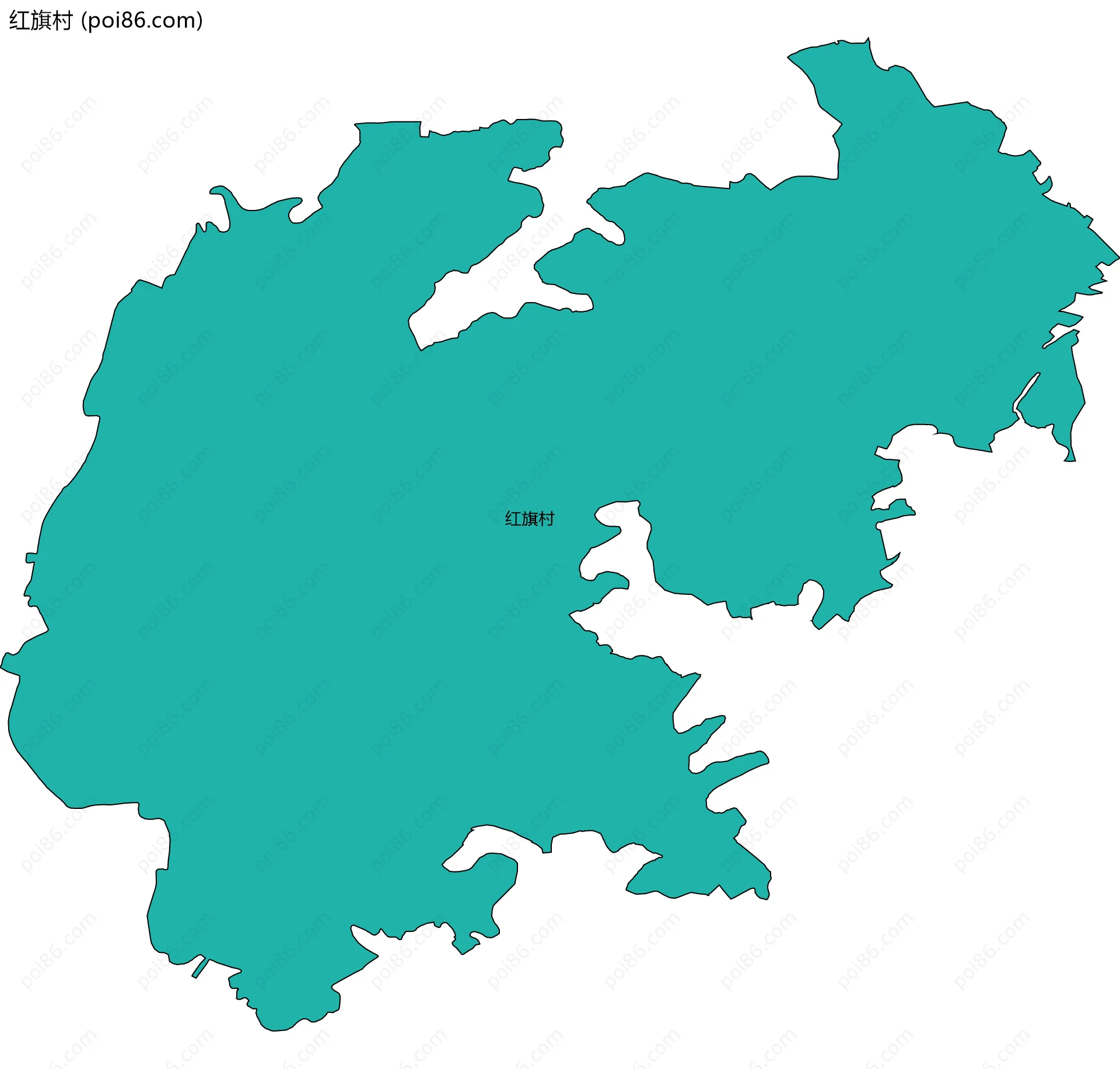 红旗村边界地图