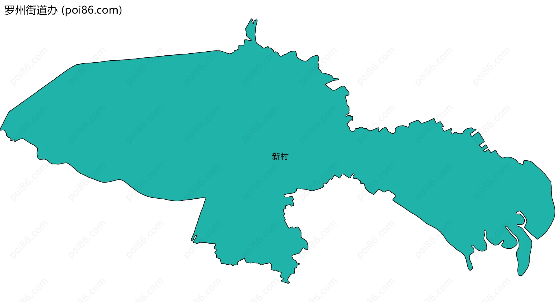 罗州街道办边界地图(五级行政区划)