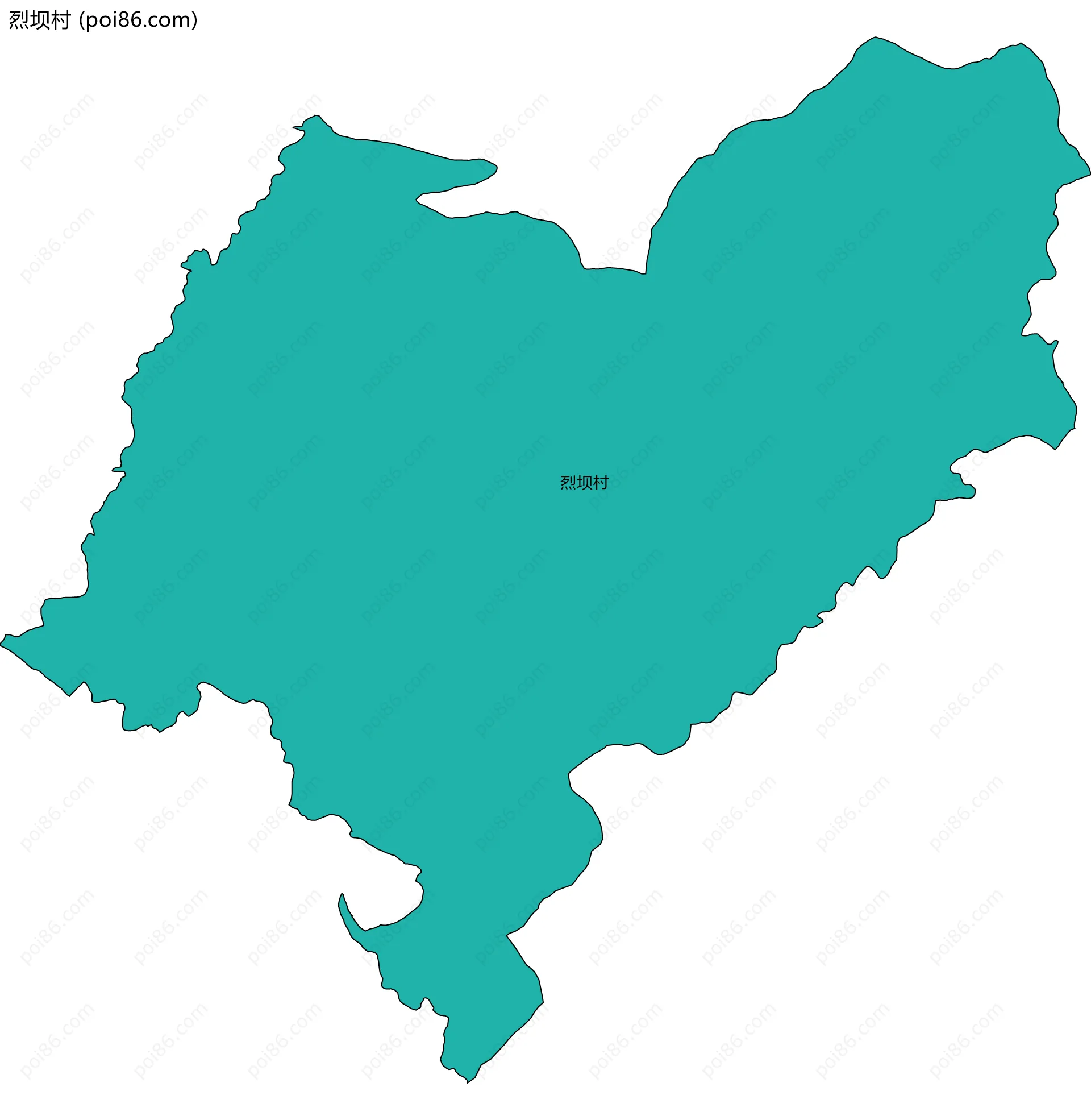 烈坝村边界地图