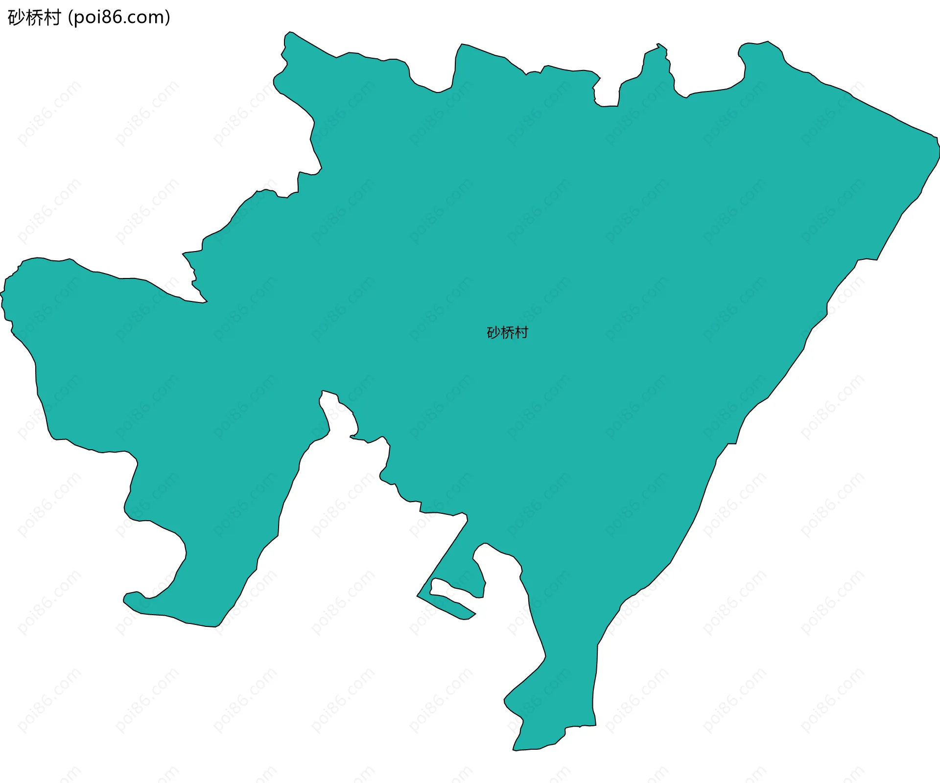 砂桥村边界地图