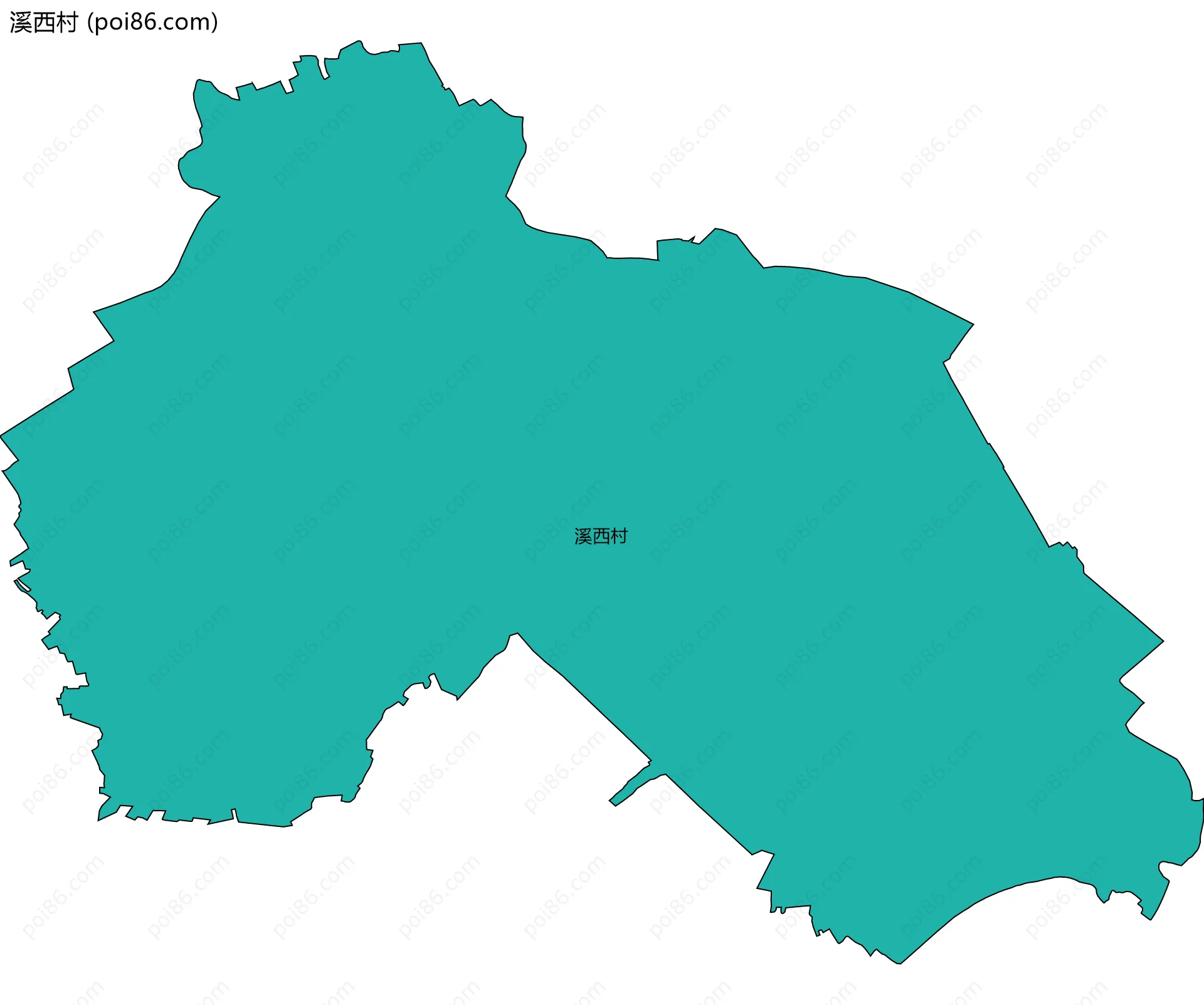 溪西村边界地图