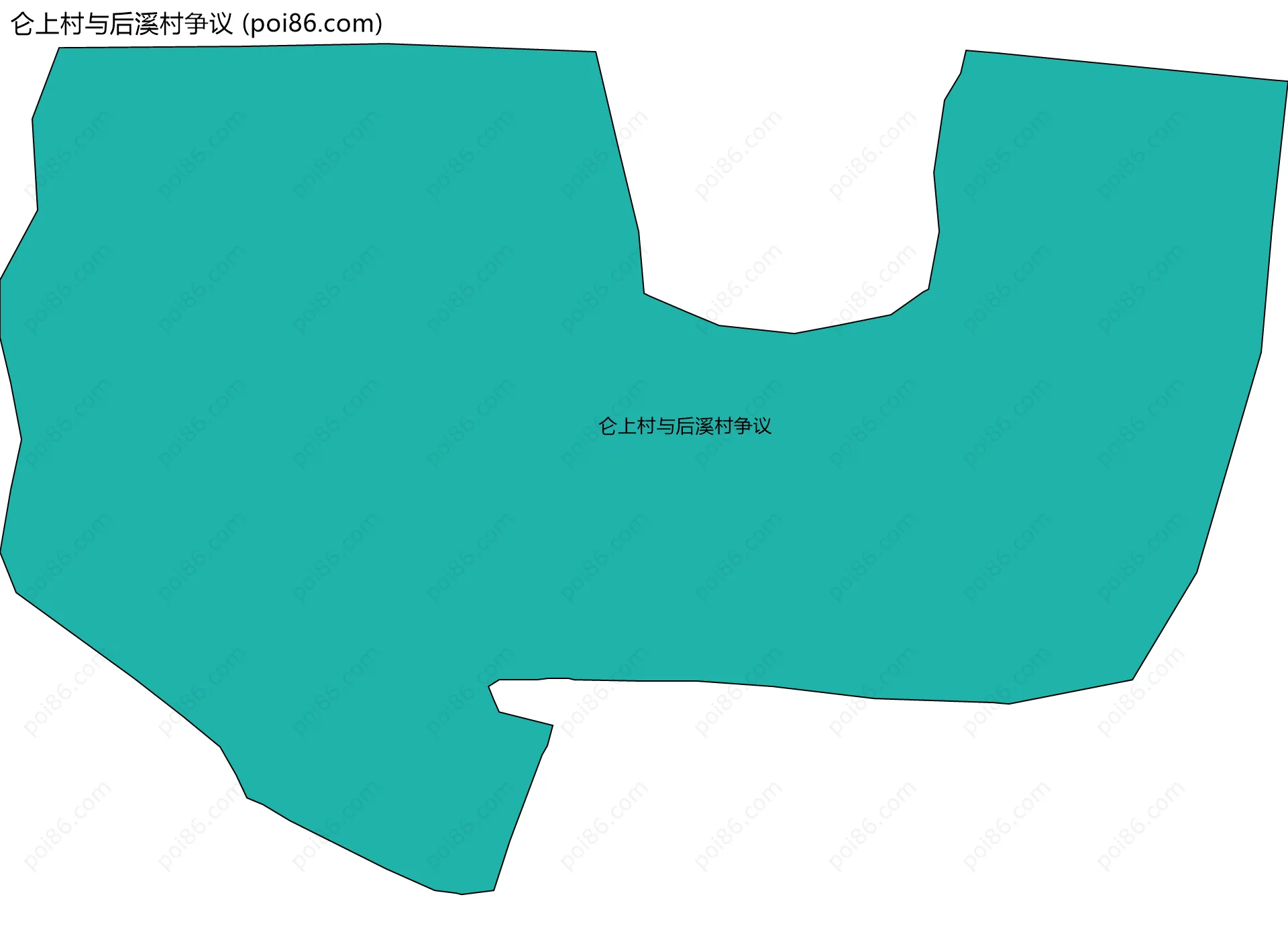 仑上村与后溪村争议边界地图