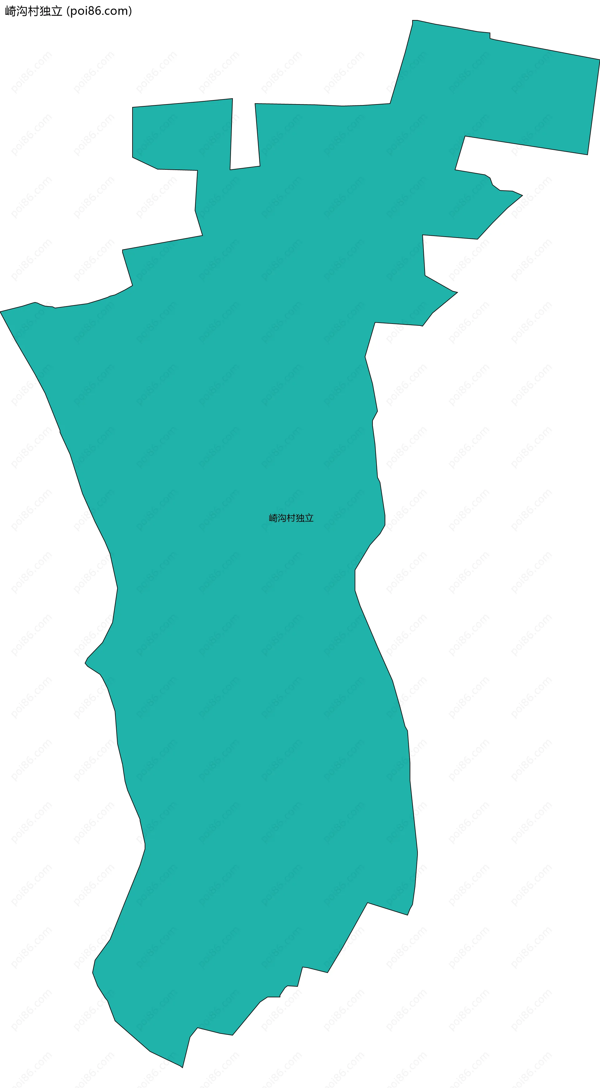 崎沟村独立边界地图