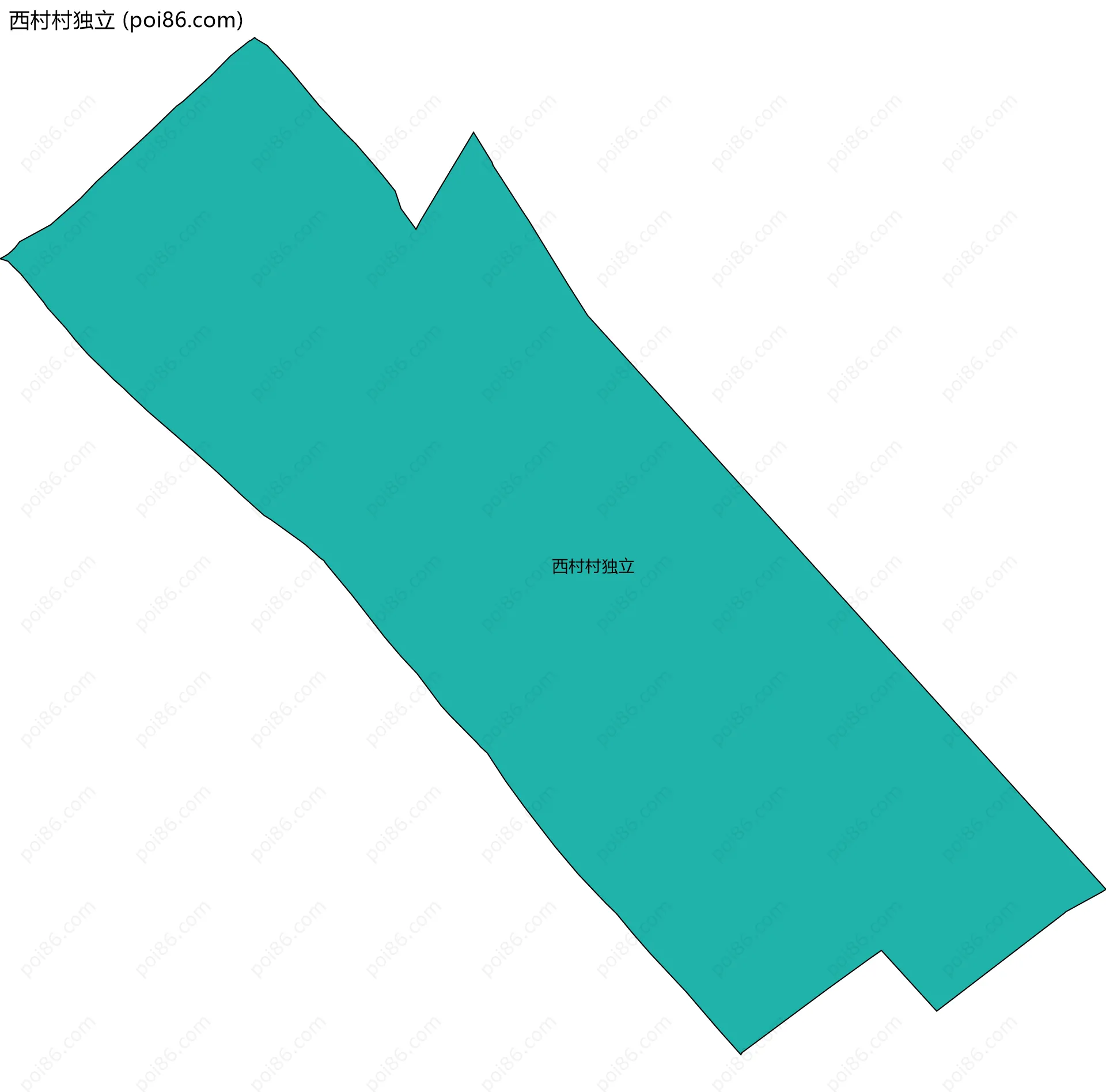 西村村独立边界地图