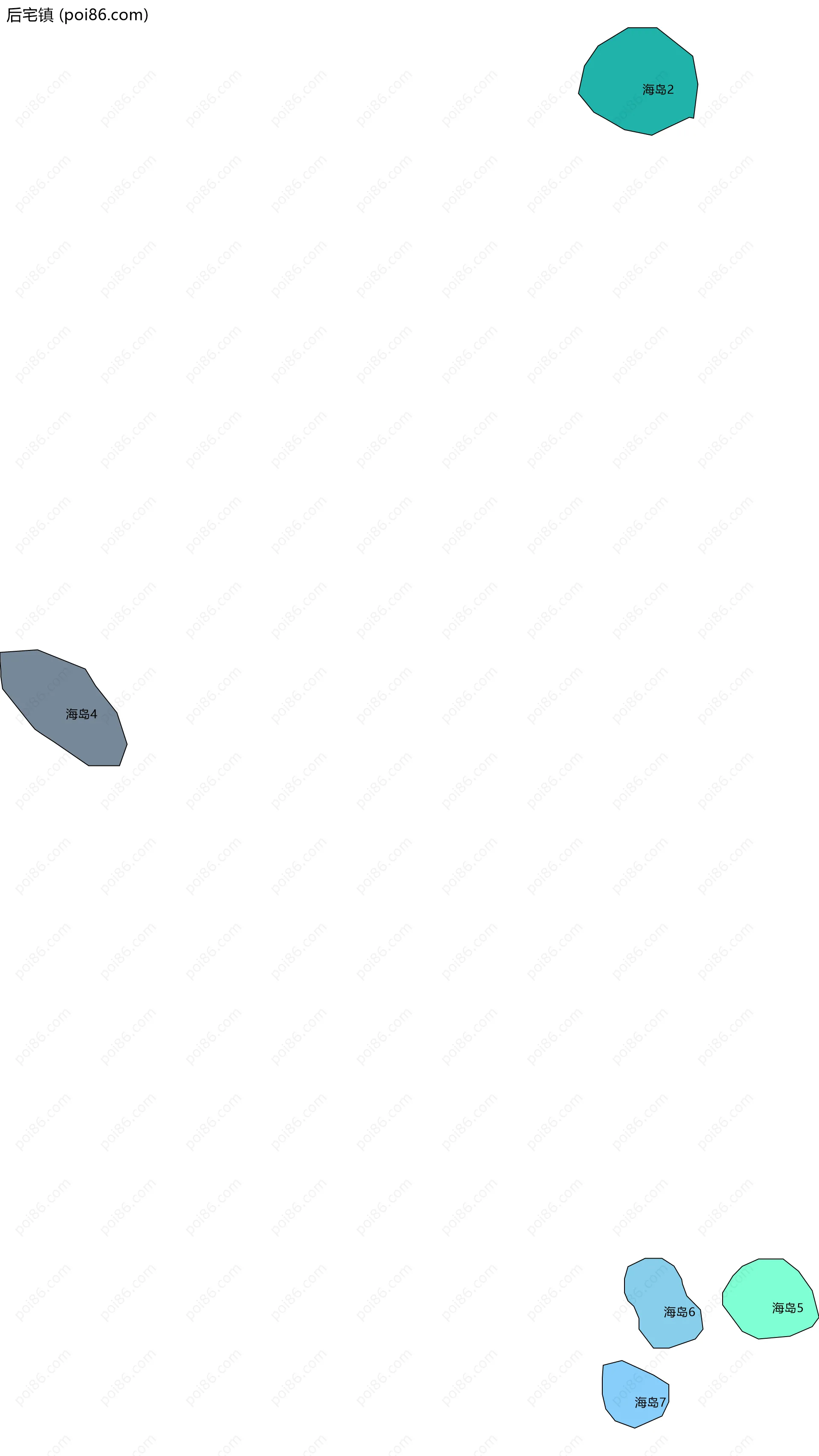 后宅镇边界地图(五级行政区划)