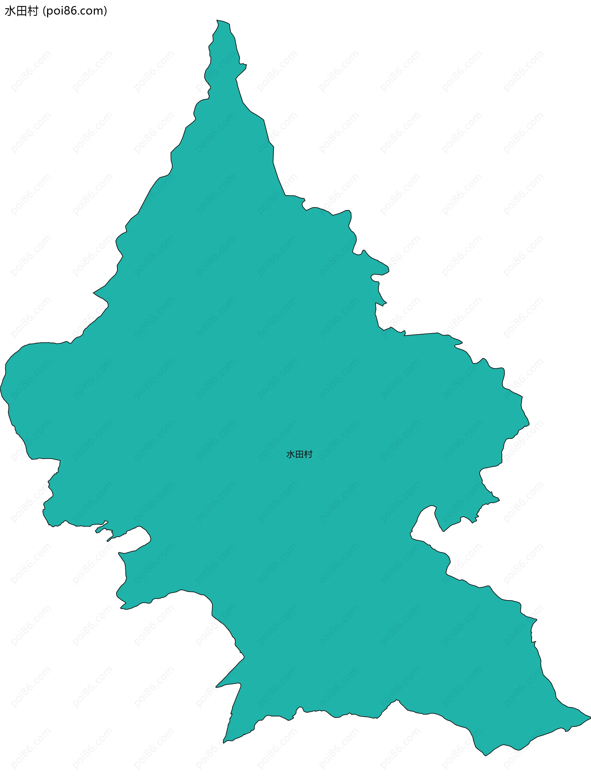 水田村边界地图