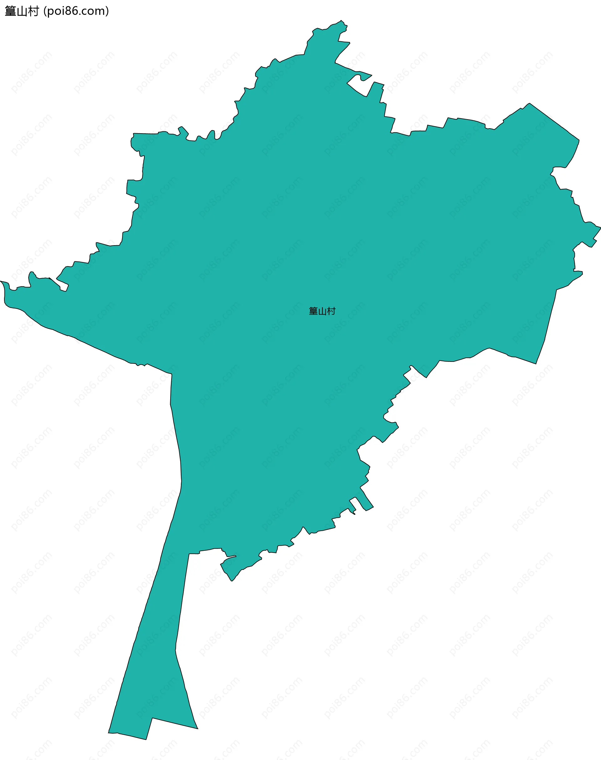 篁山村边界地图