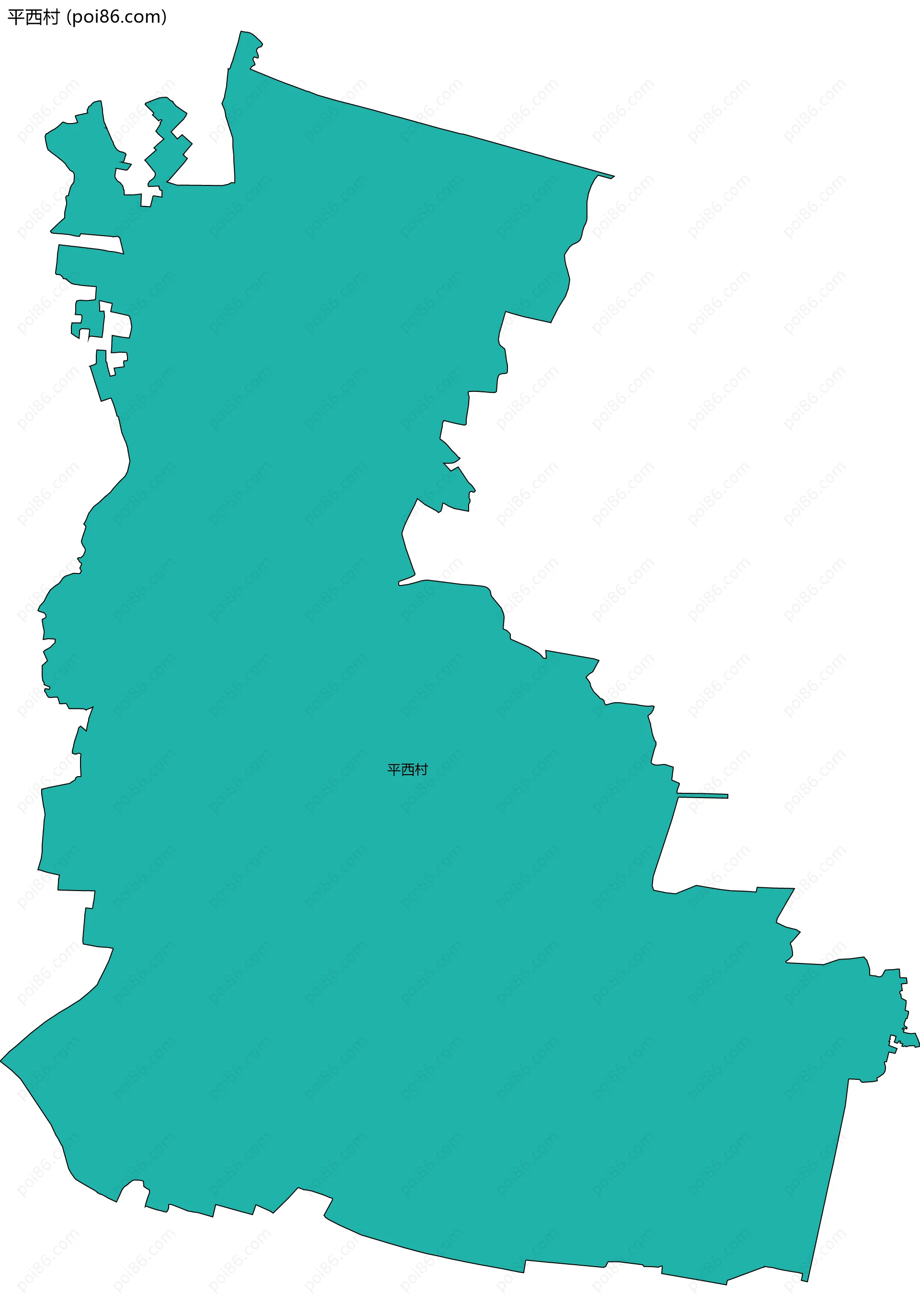 平西村边界地图