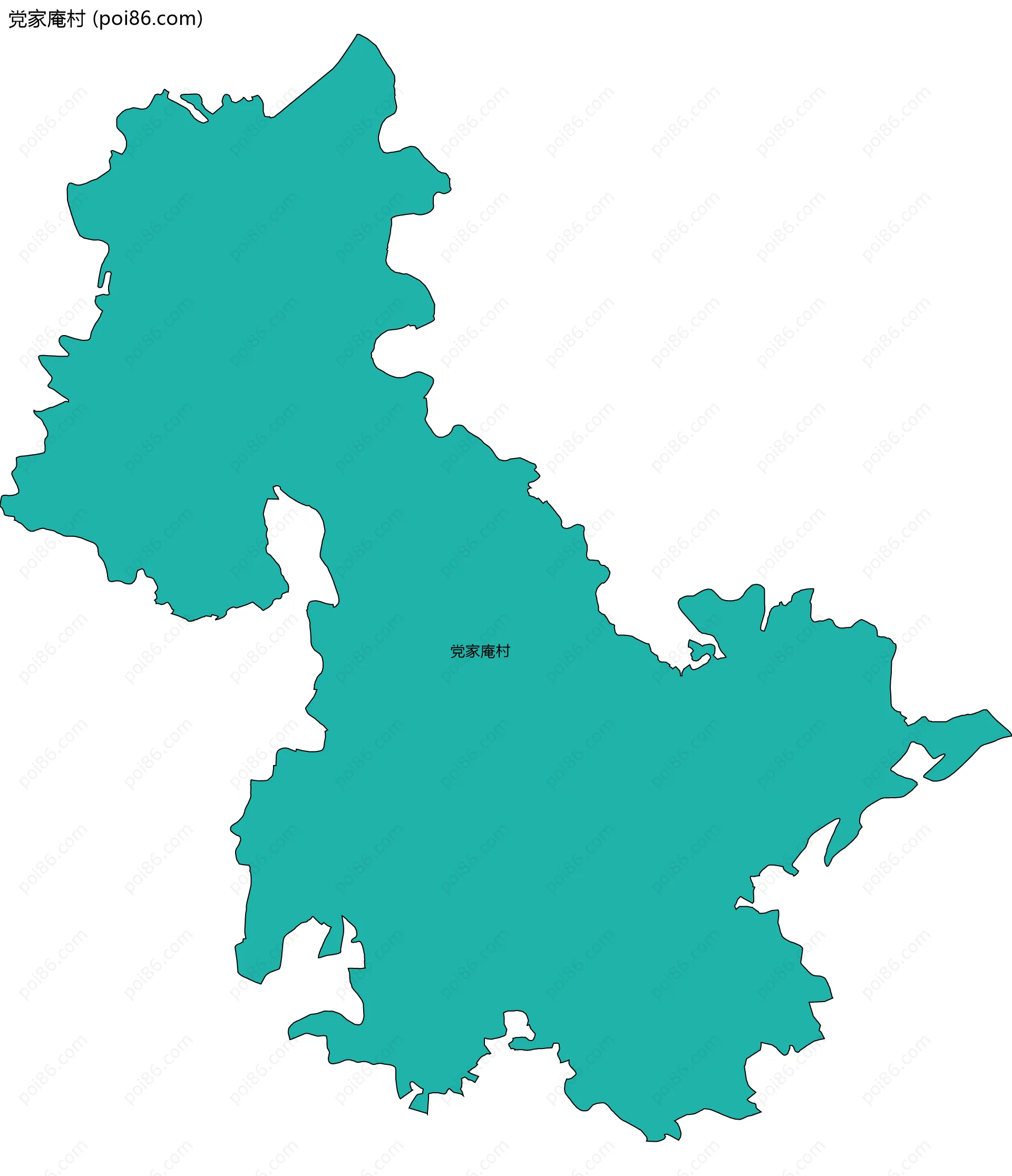 党家庵村边界地图