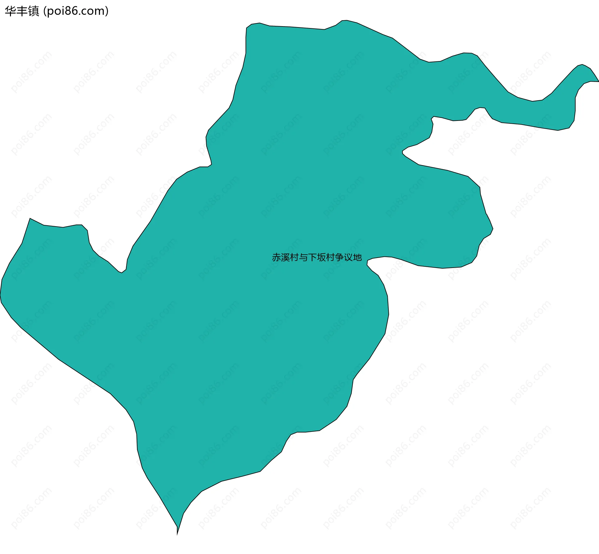 华丰镇边界地图(五级行政区划)