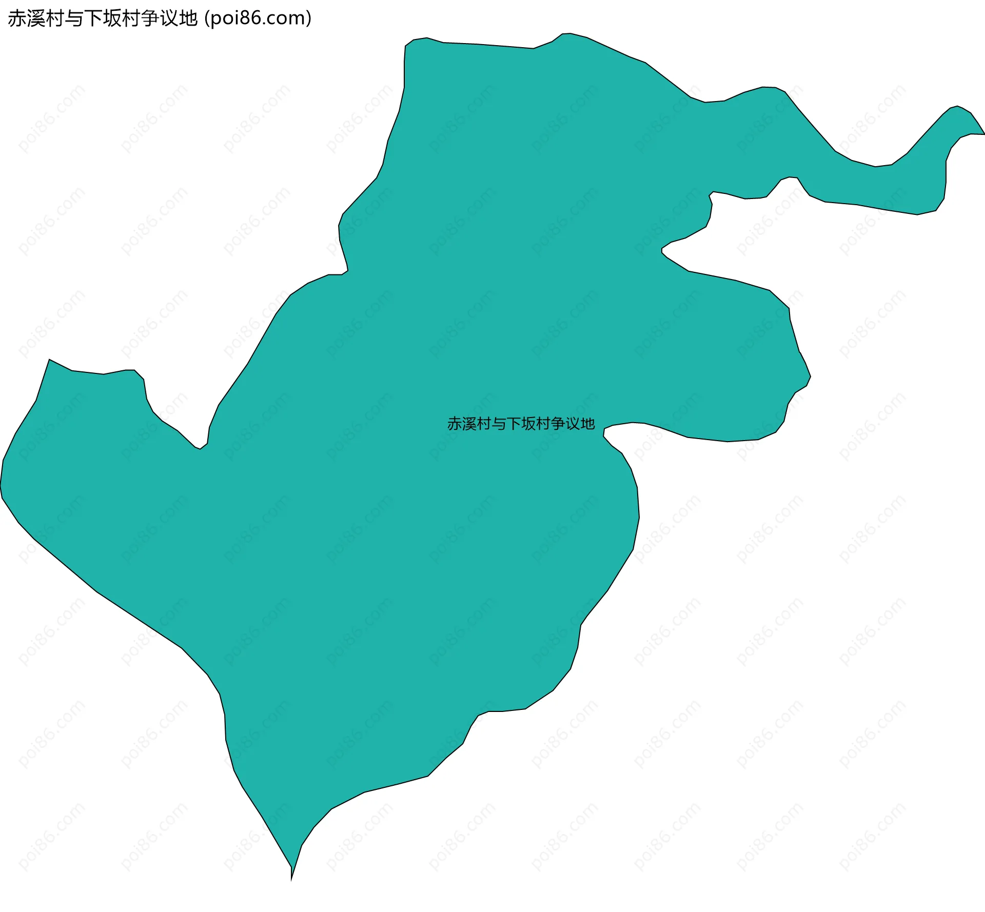 赤溪村与下坂村争议地边界地图