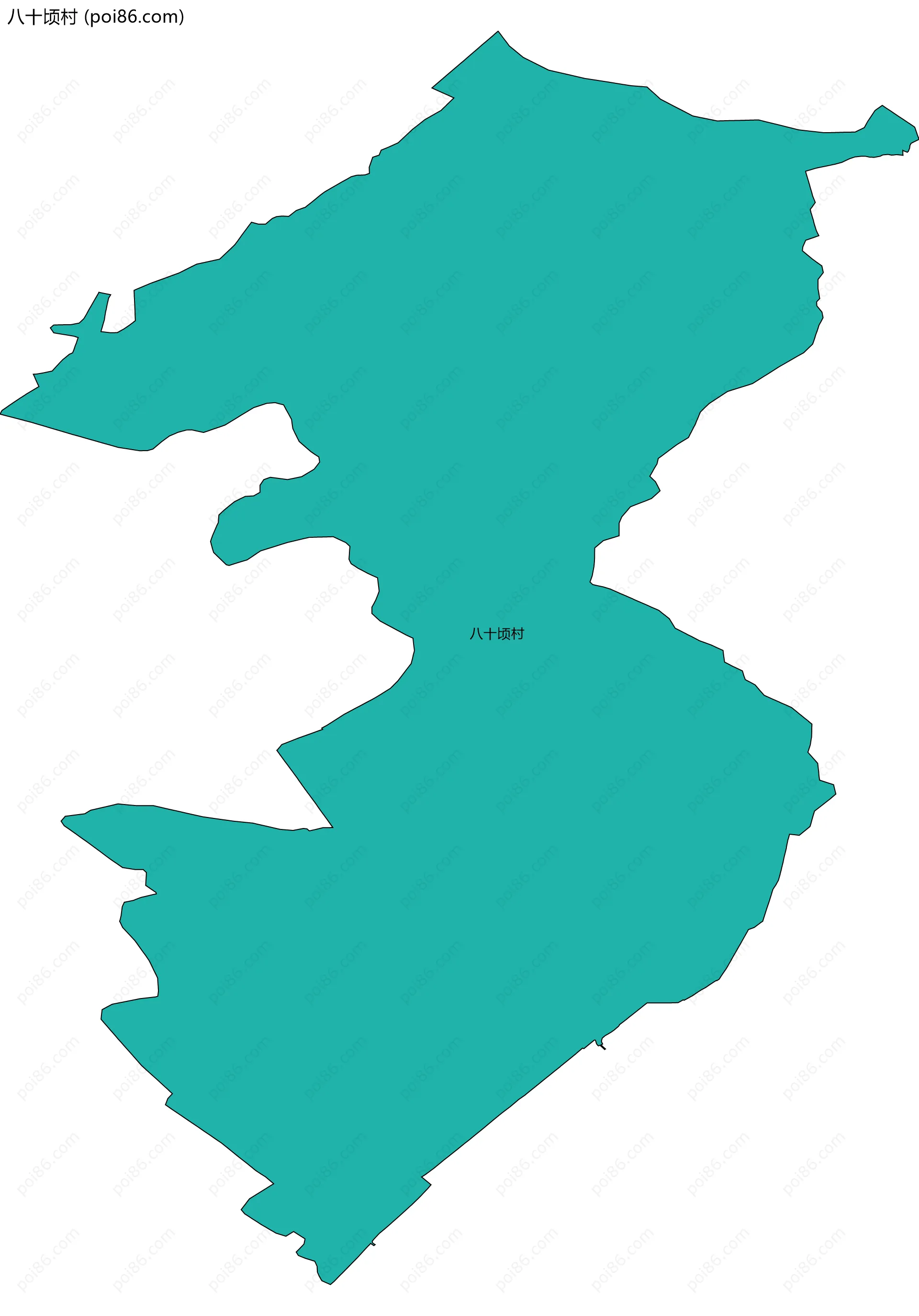 八十顷村边界地图