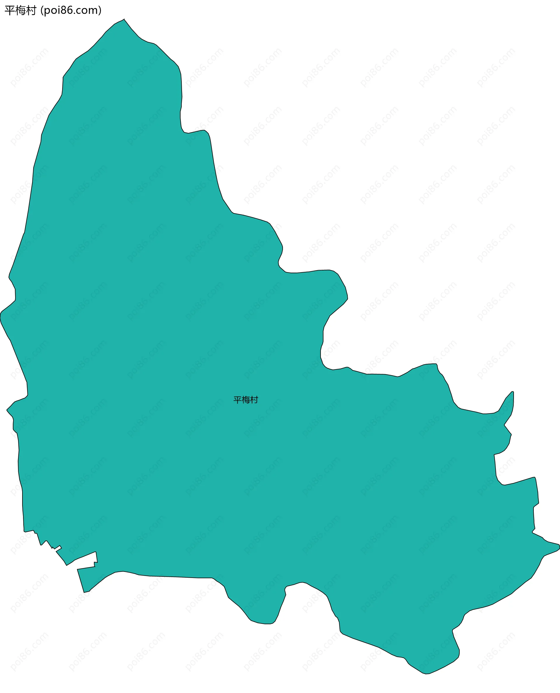 平梅村边界地图