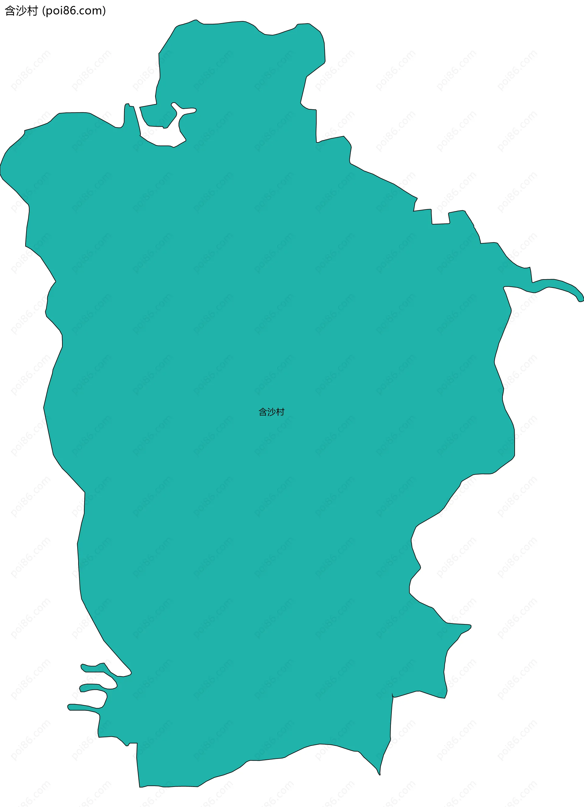 含沙村边界地图