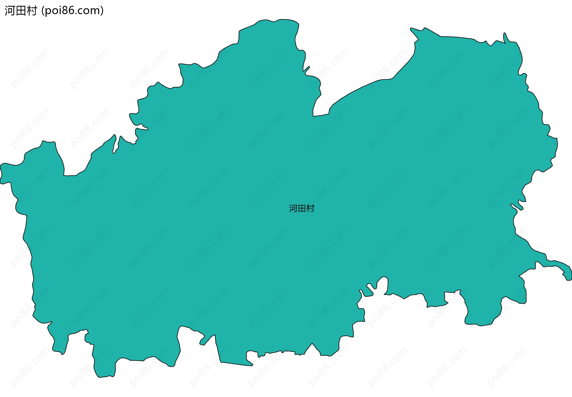 河田村边界地图