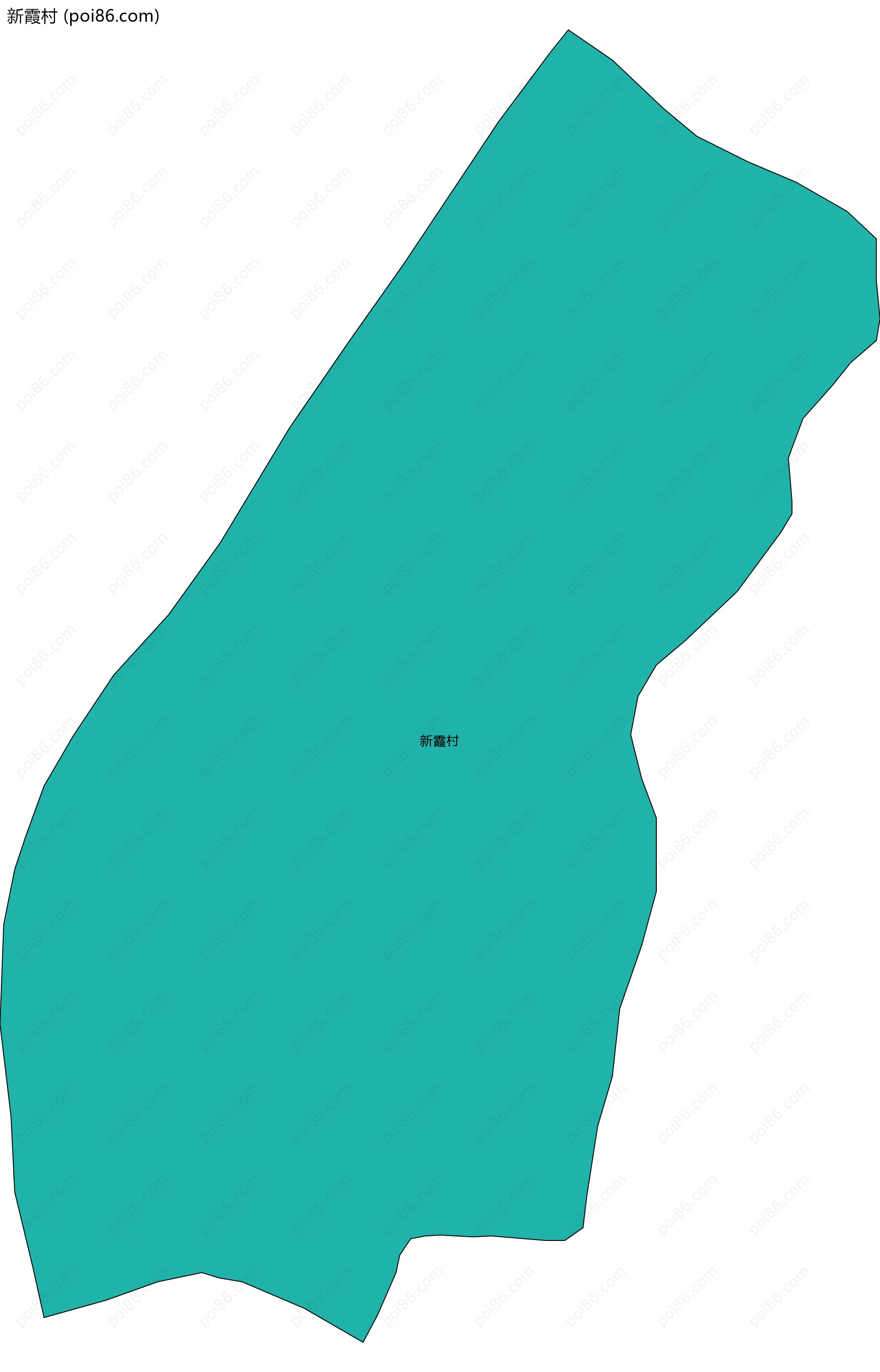 新霞村边界地图