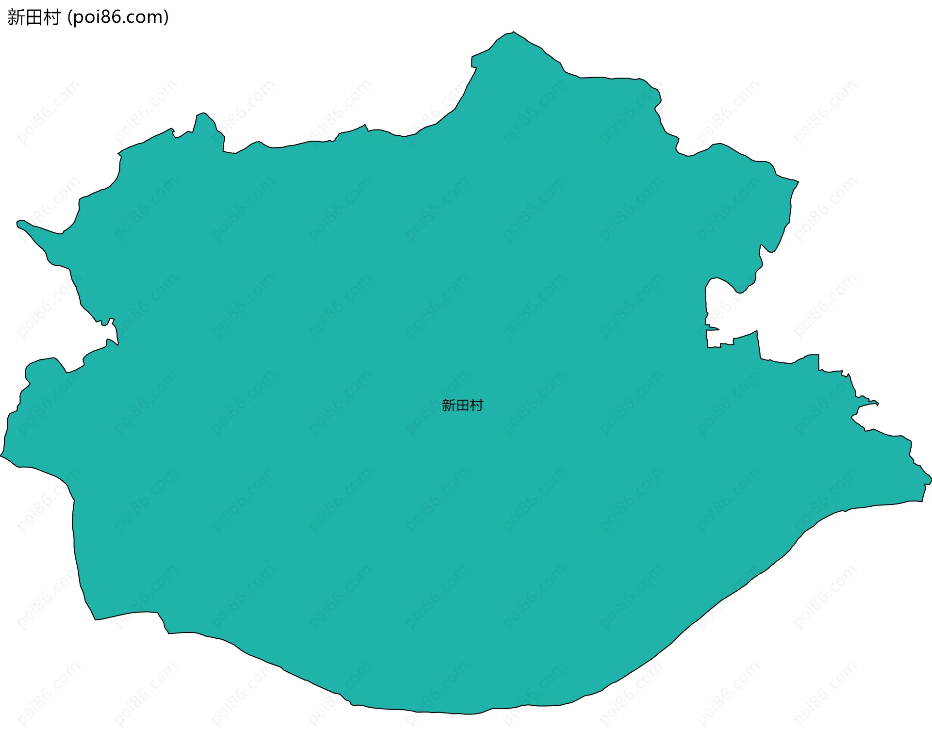 新田村边界地图