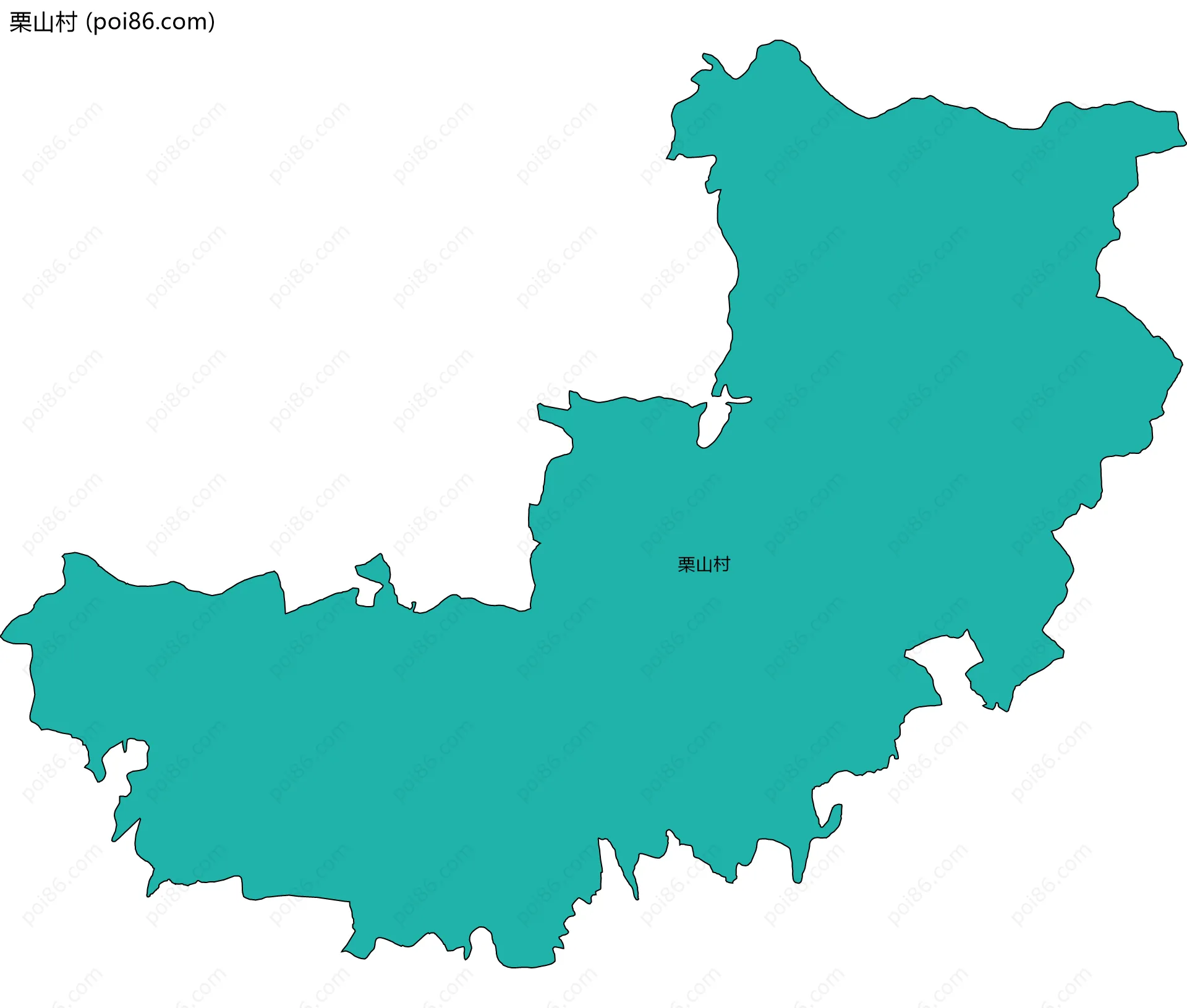 栗山村边界地图