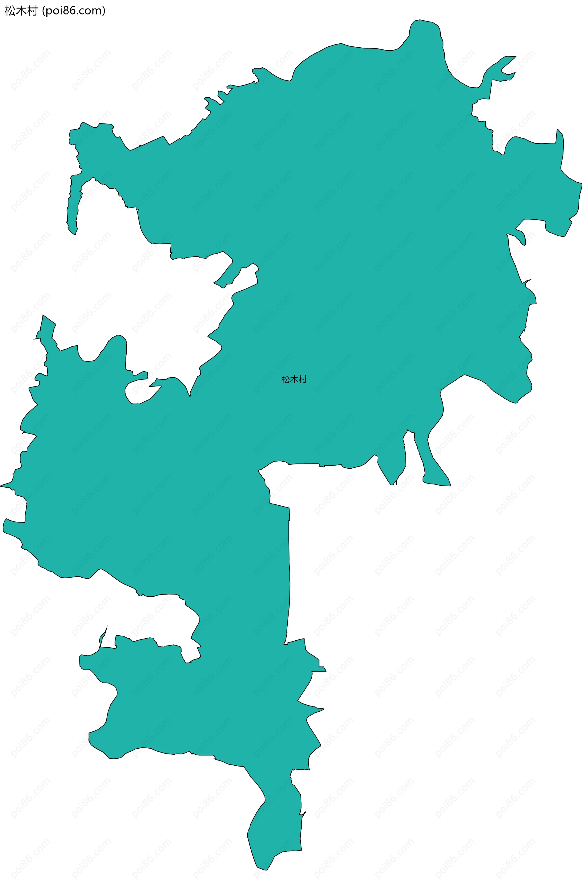 松木村边界地图
