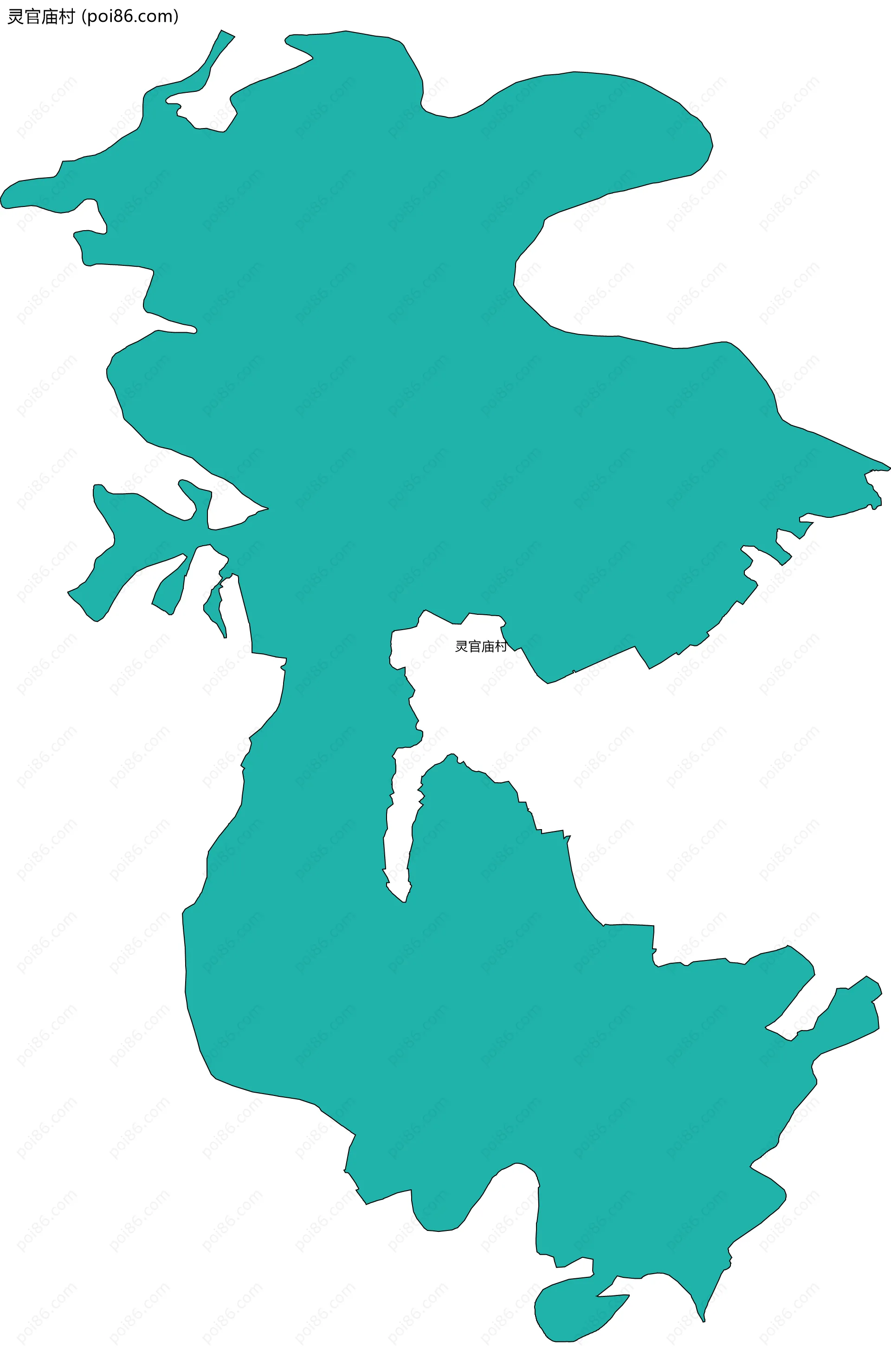 灵官庙村边界地图