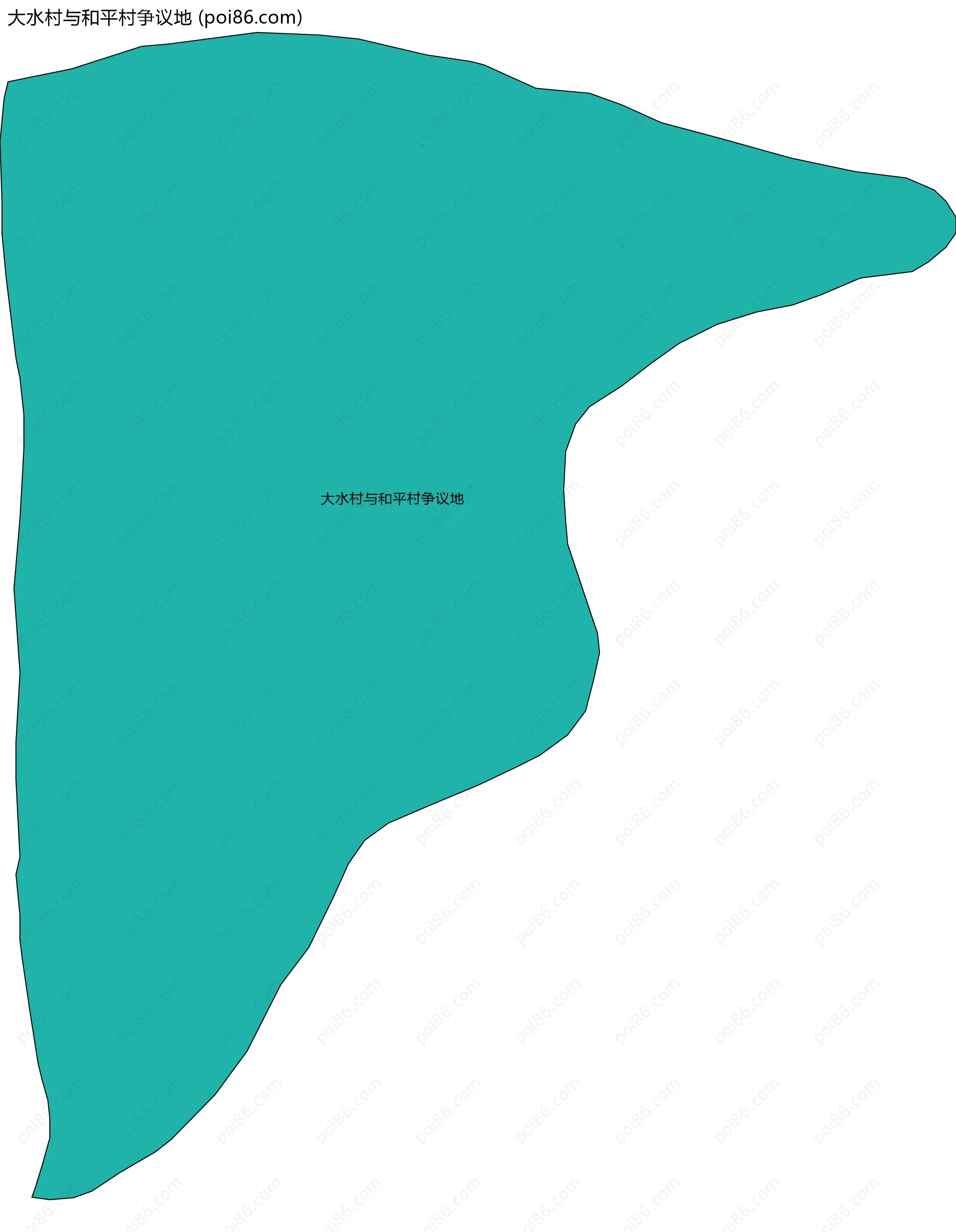 大水村与和平村争议地边界地图