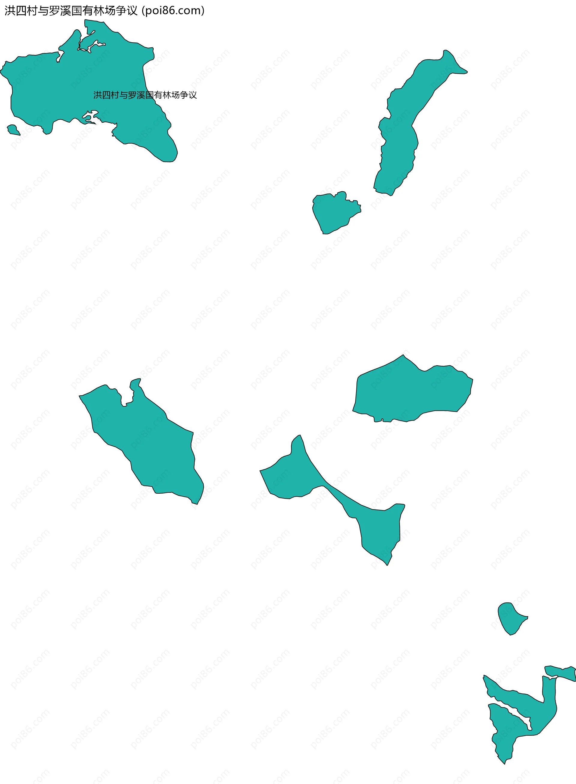 洪四村与罗溪国有林场争议边界地图