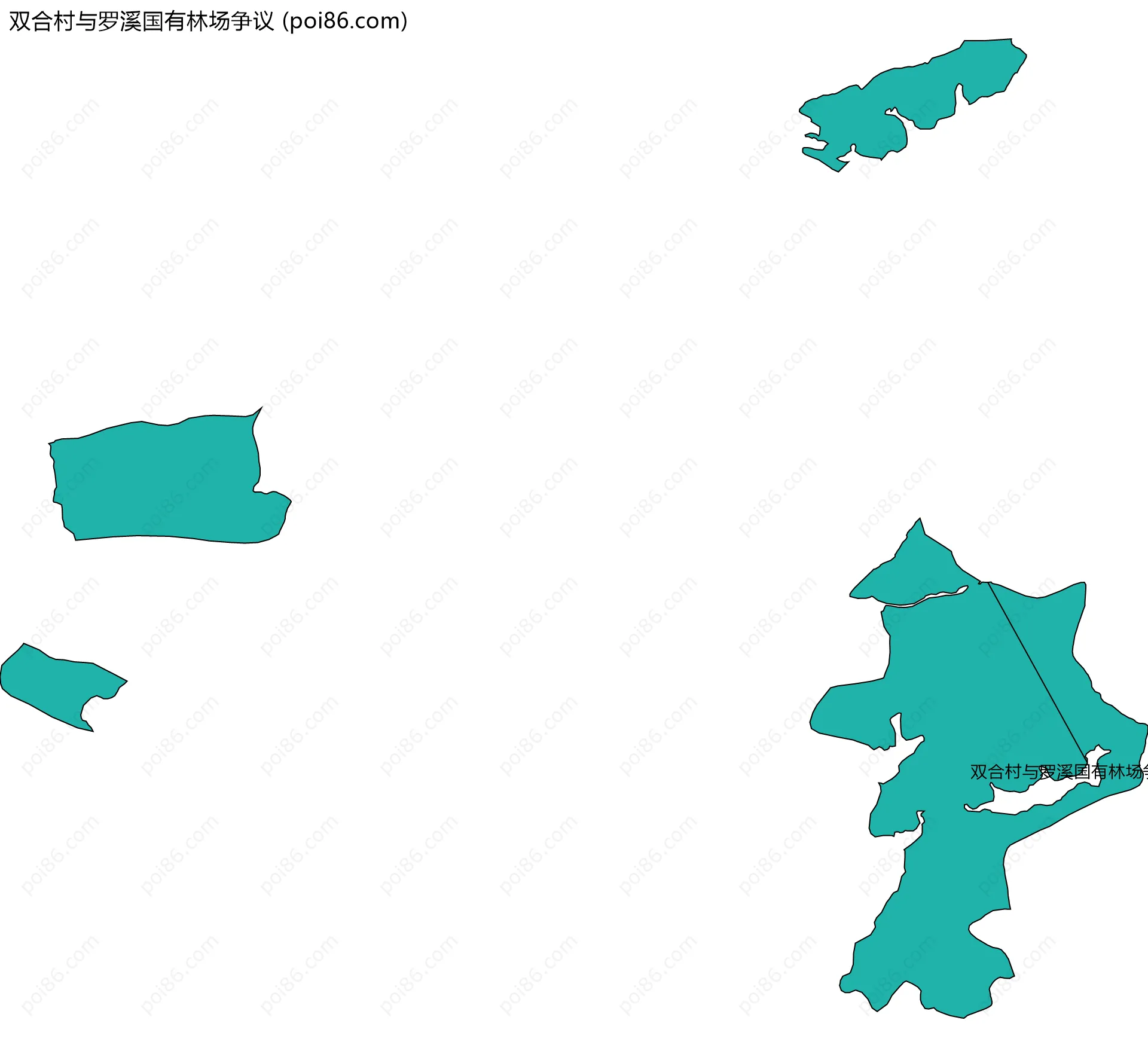 双合村与罗溪国有林场争议边界地图