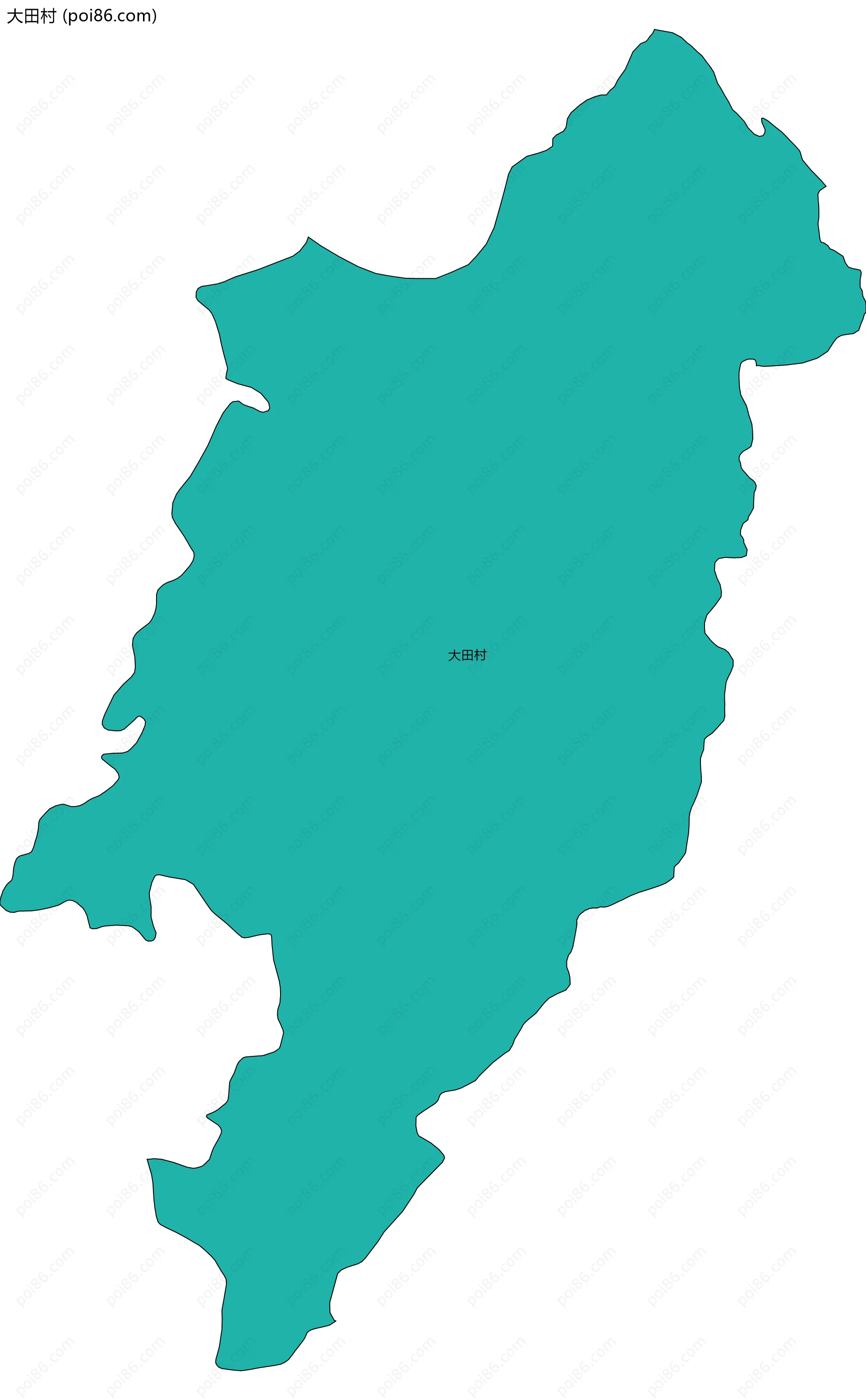 大田村边界地图