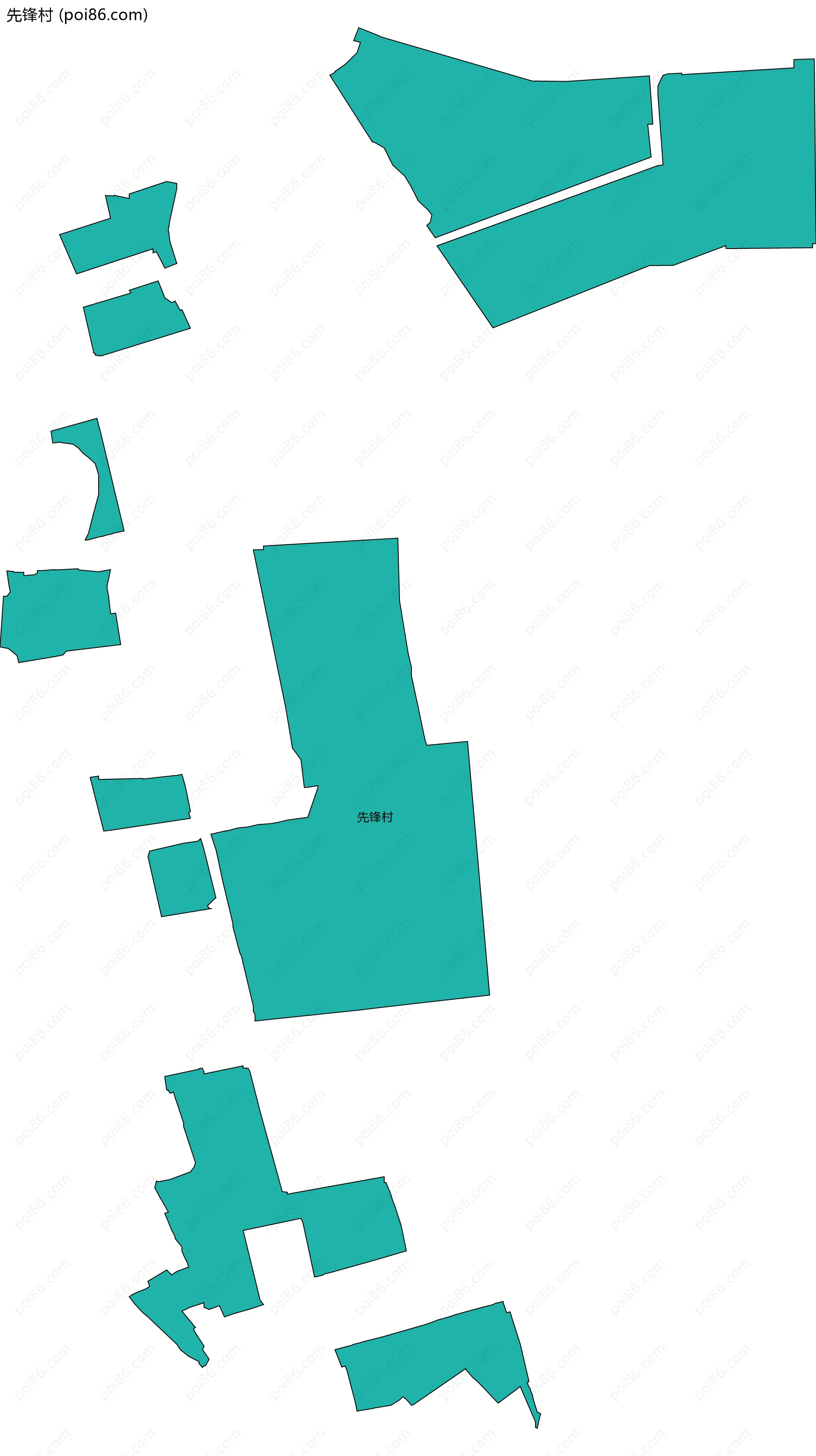 先锋村边界地图