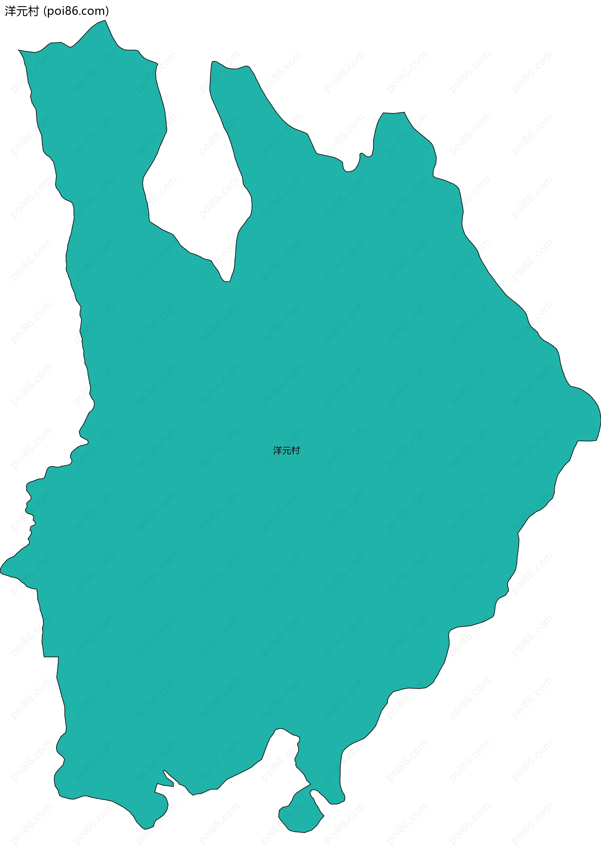 洋元村边界地图