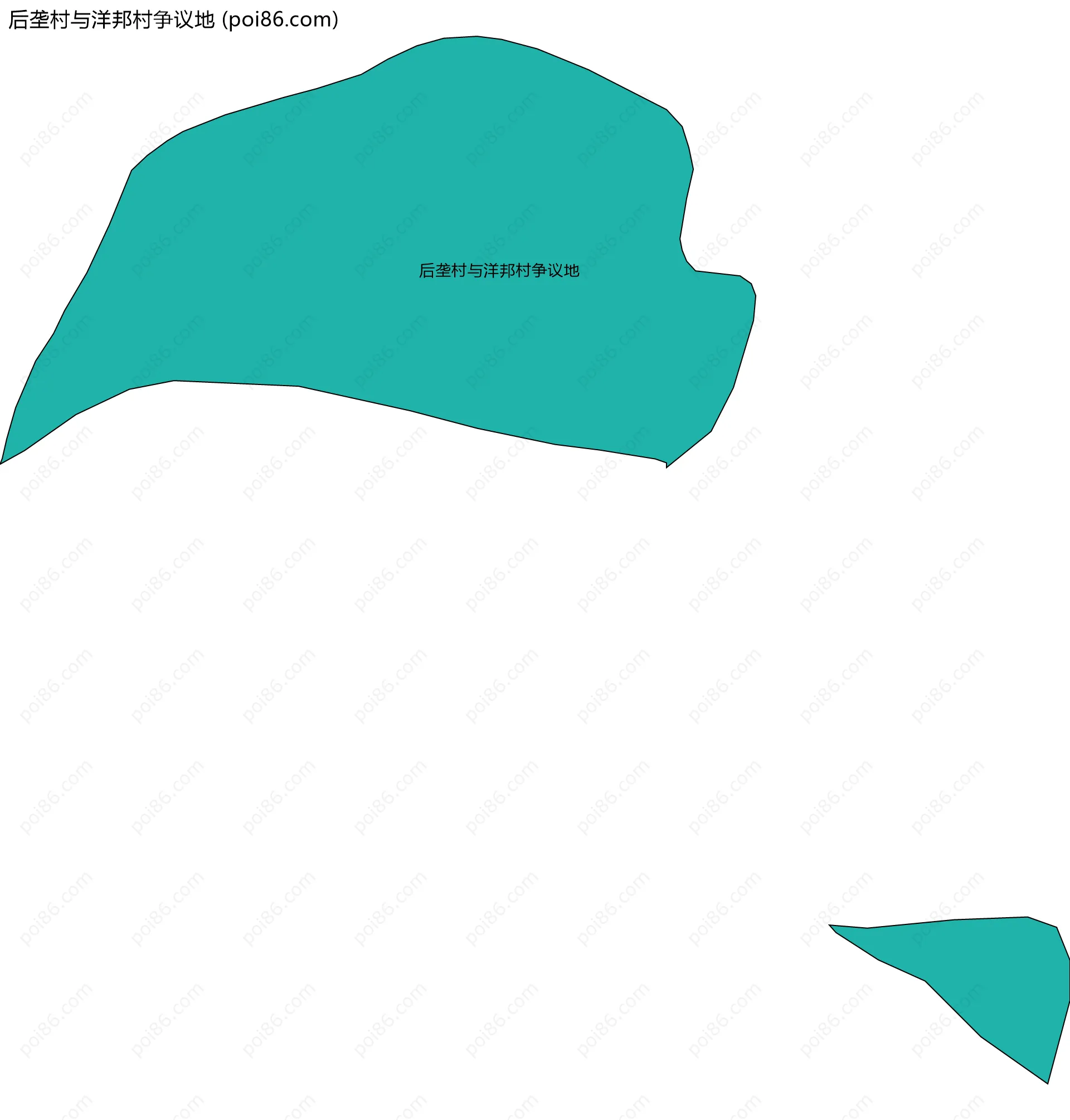 后垄村与洋邦村争议地边界地图