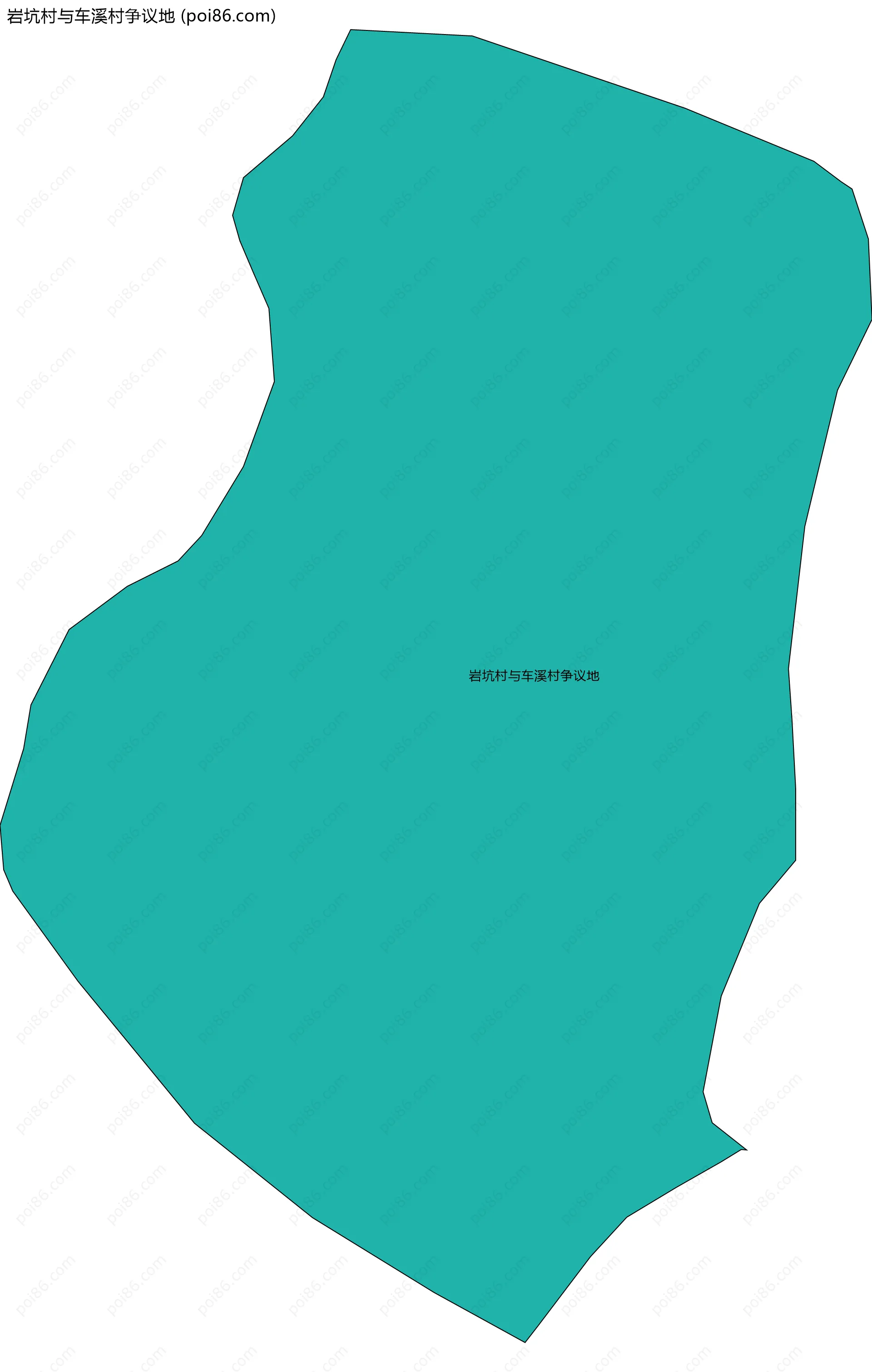 岩坑村与车溪村争议地边界地图