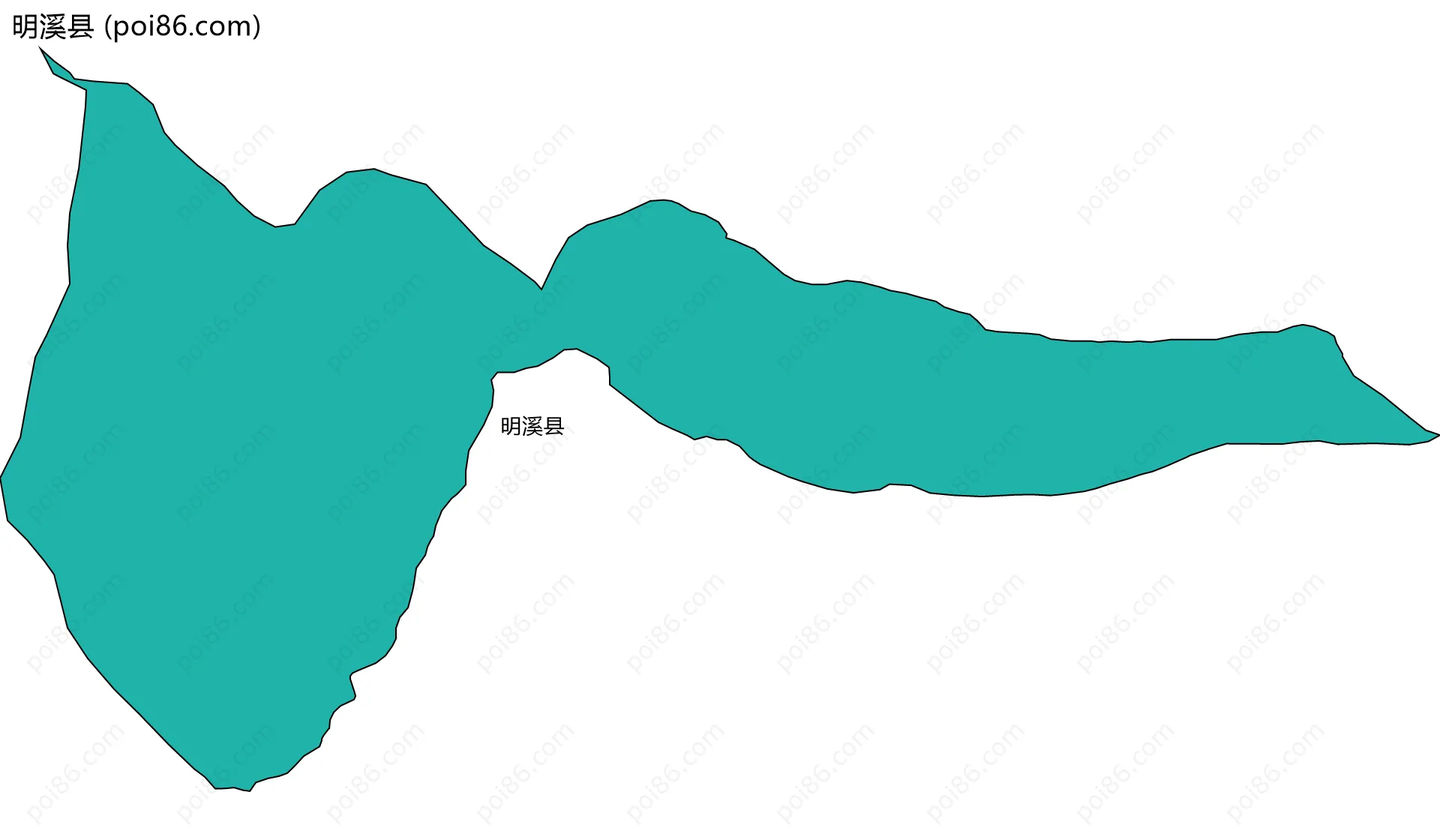 明溪县边界地图