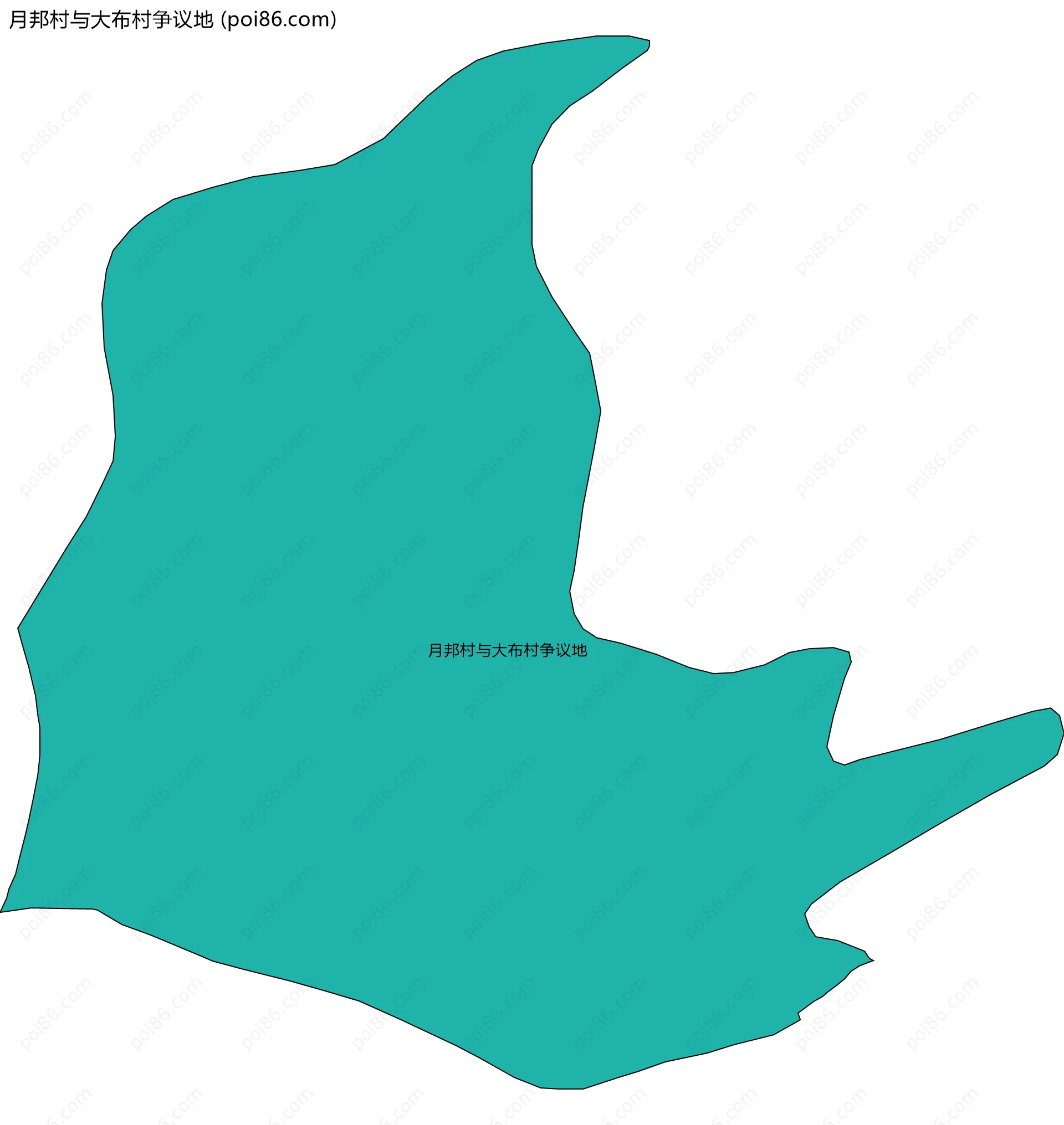 月邦村与大布村争议地边界地图