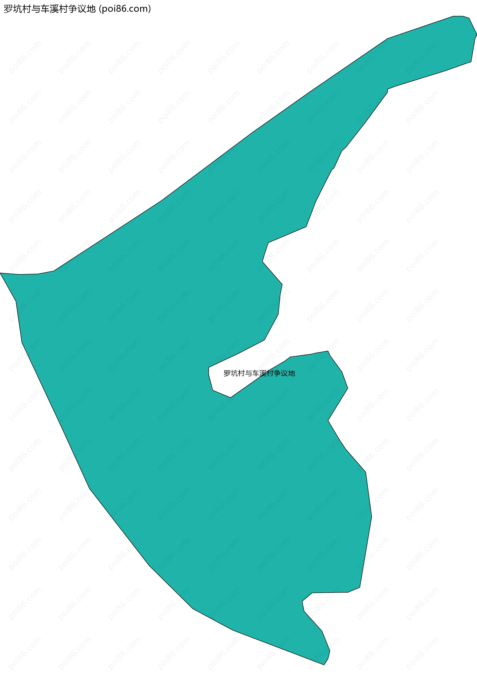 罗坑村与车溪村争议地边界地图
