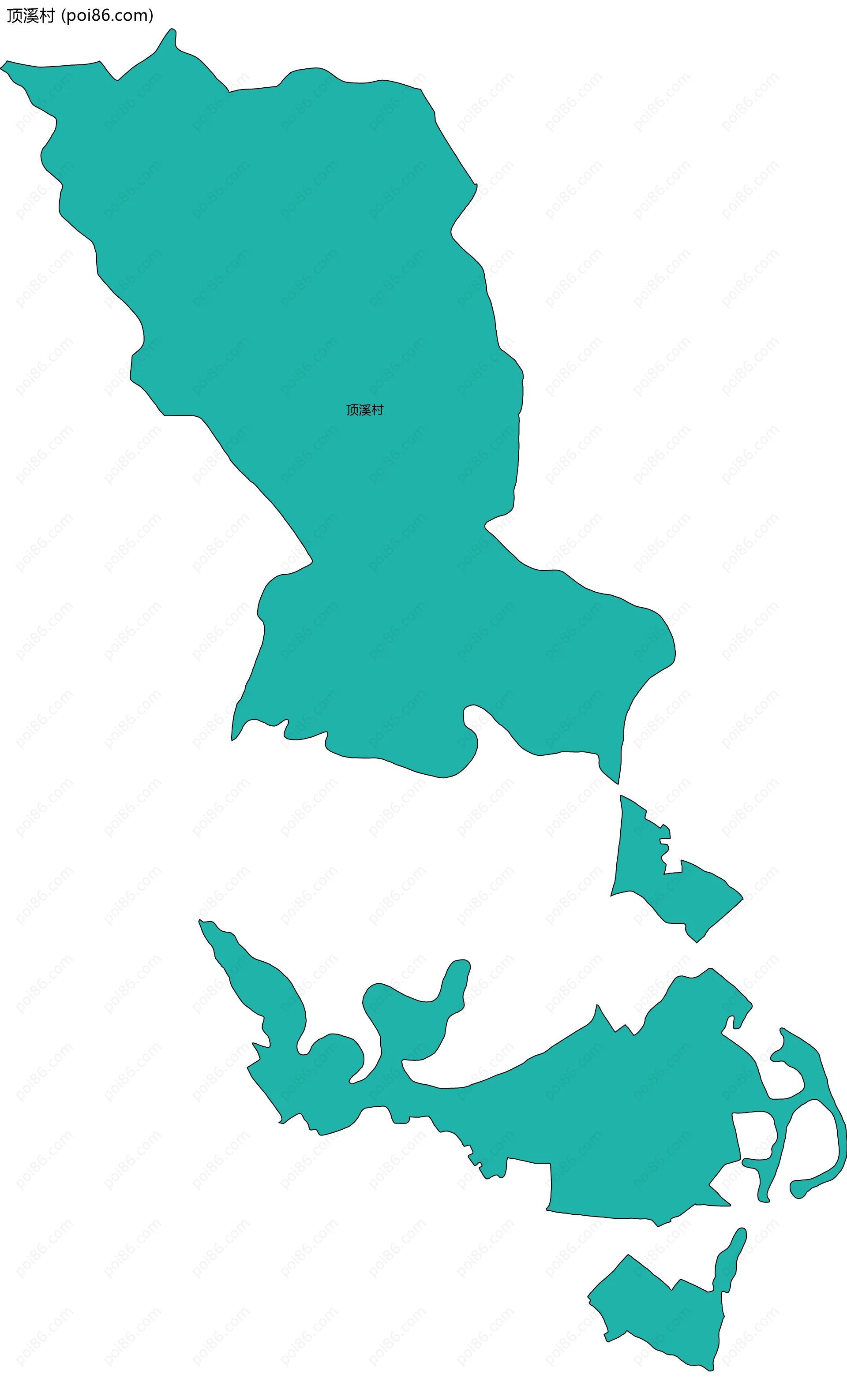 顶溪村边界地图
