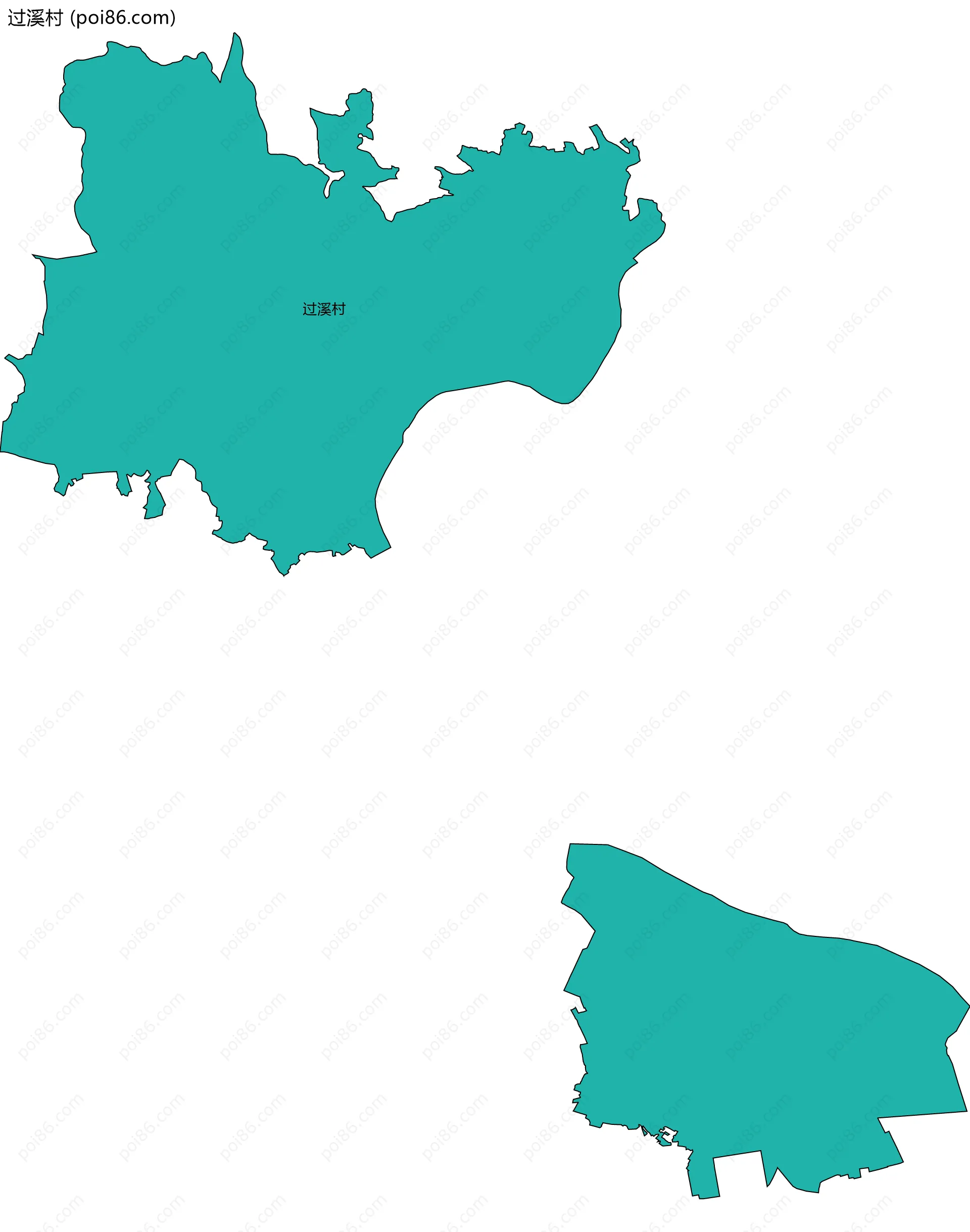 过溪村边界地图