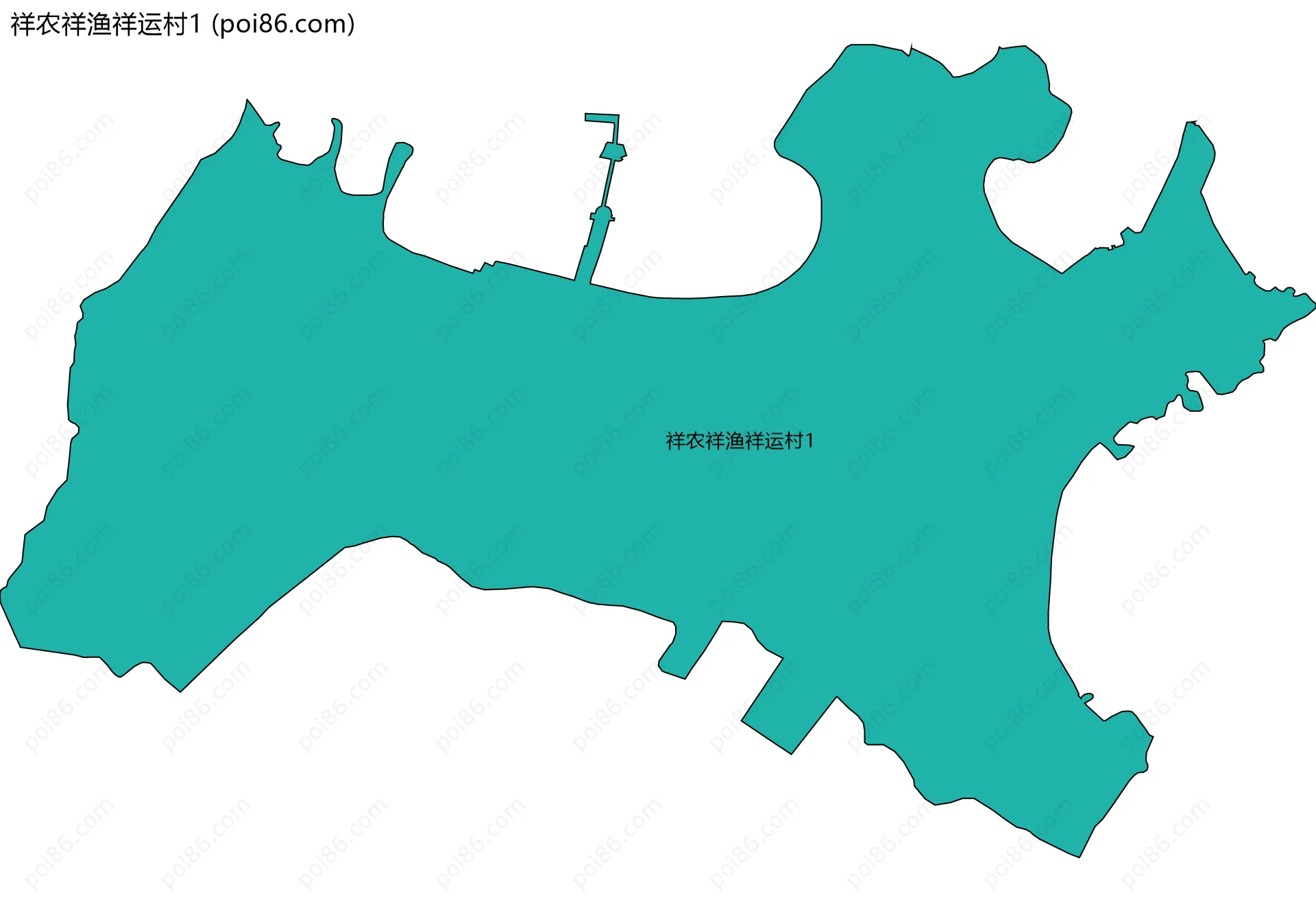 祥农祥渔祥运村1边界地图
