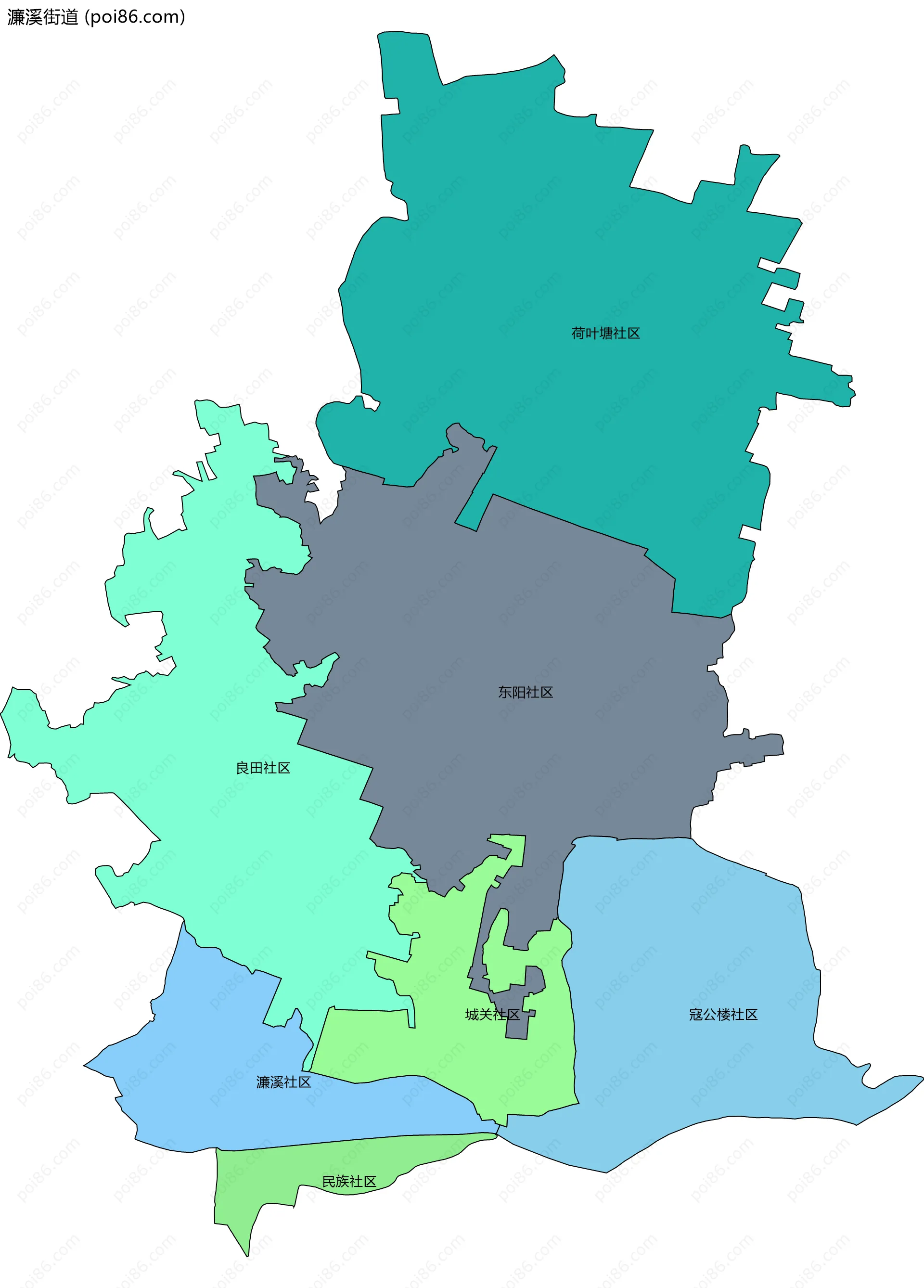 濂溪街道边界地图(五级行政区划)